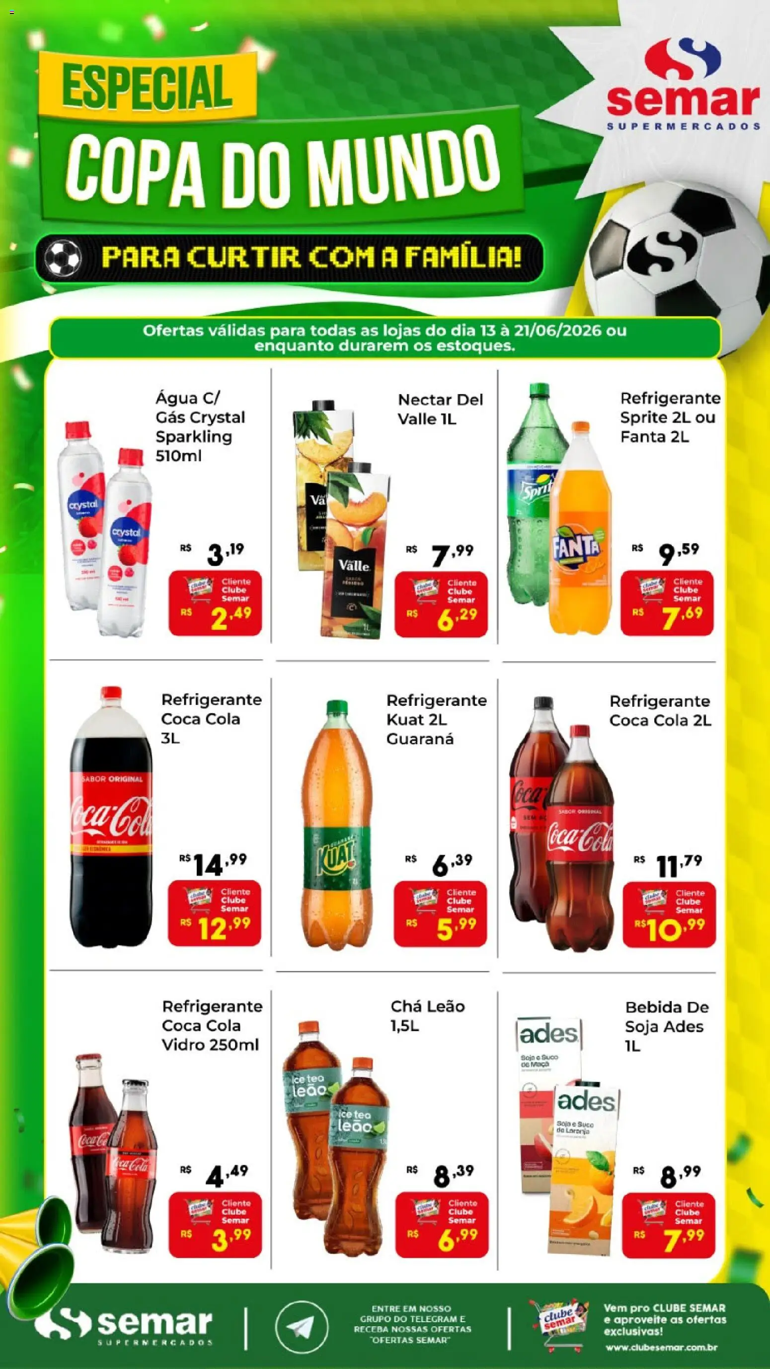 Semar Supermercado Folheto - válido de 13.06.2026 | Página: 3 | Produtos: Chá, Bebida, Refrigerante, Soja