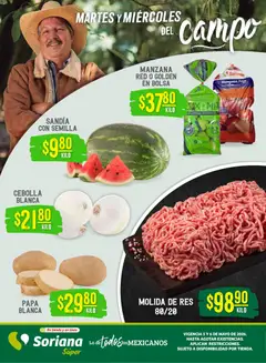Vista previa de Soriana Martes y Miércoles del Campo Súper: Ver, Tab, Chis, Camp, Yuc y Q. Roo, nuevo folleto de la tienda, válido en México a partir del 05.05.2026