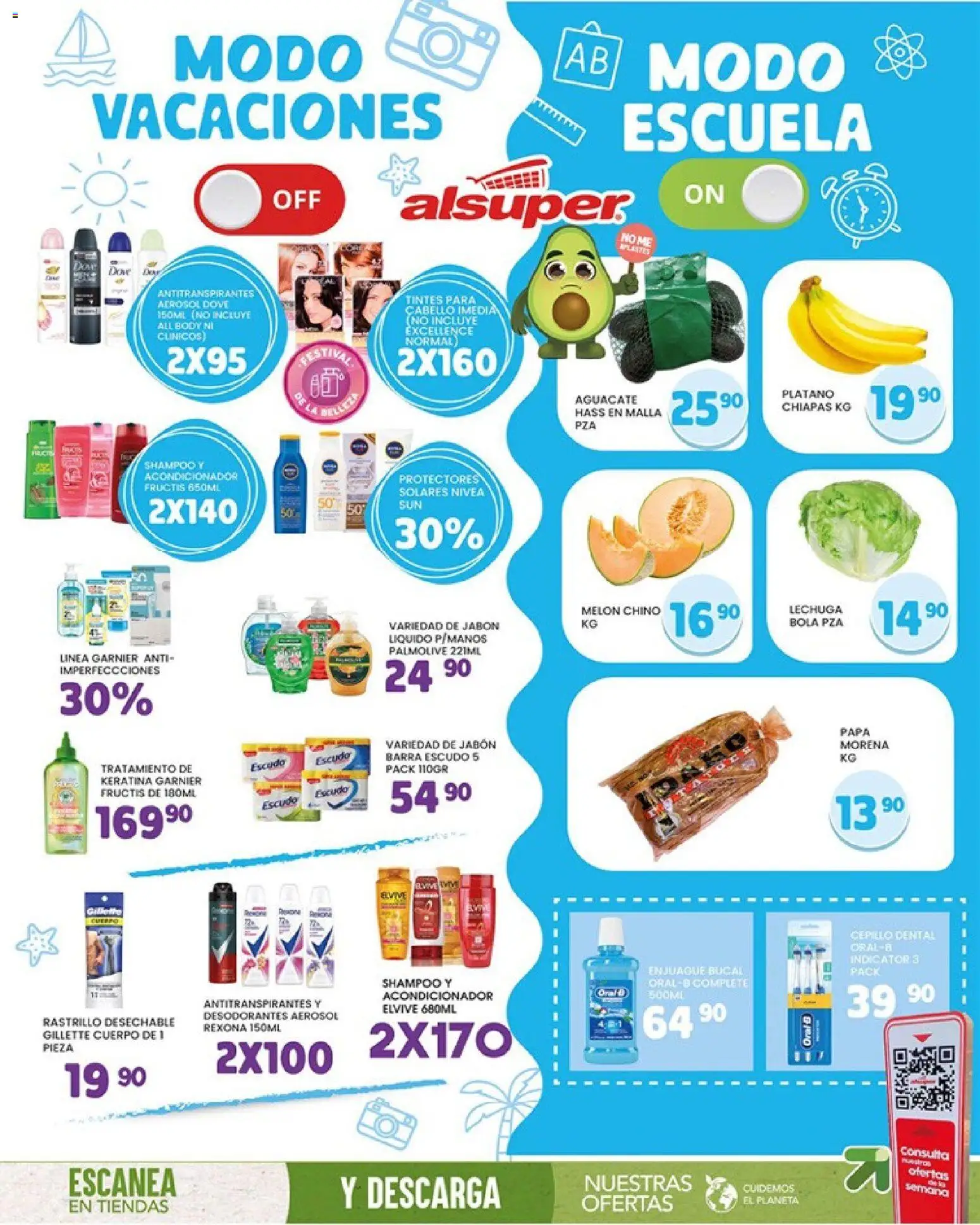 Nuevas ofertas de Alsuper válidas en toda la República Mexicana desde el 14/08/2026. ¡Encuentra las mejores ofertas en Alsuper folleto! | Página: 8 | Productos: Plátano, Papa, Melón, Rastrillo