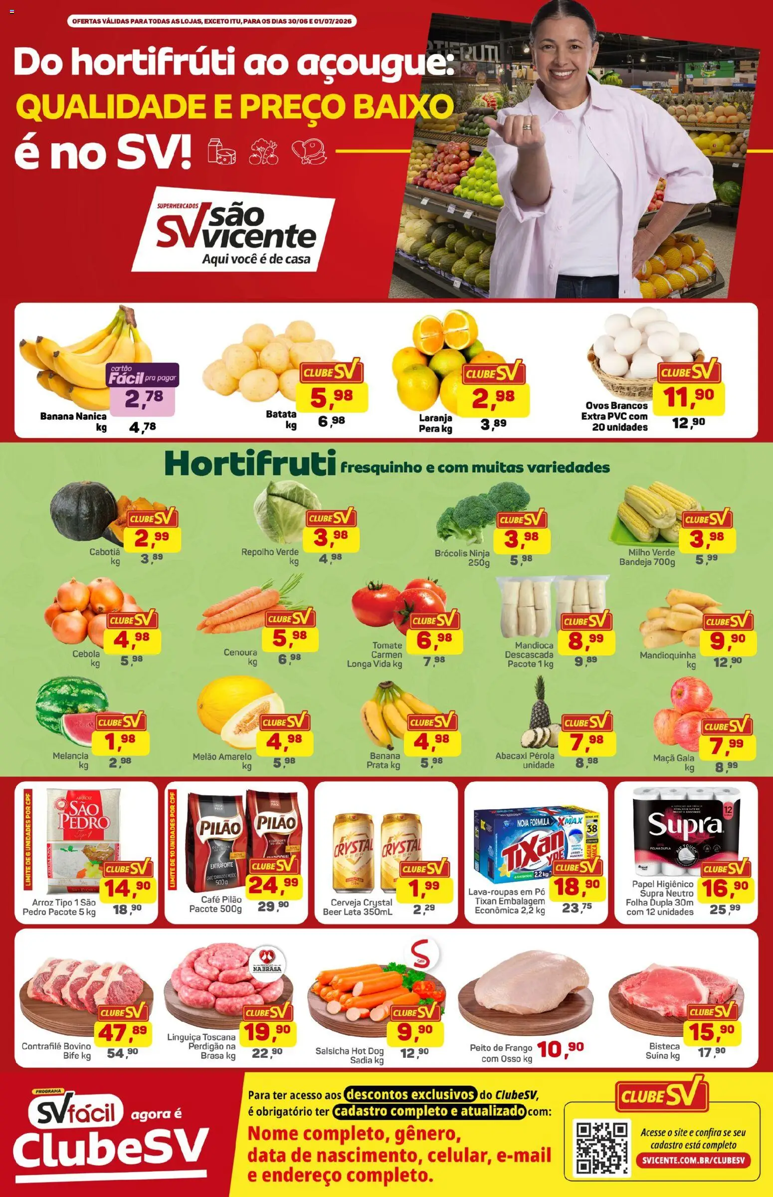 Supermercados São Vicente Folheto - válido de 30/06/2026 | Página: 1