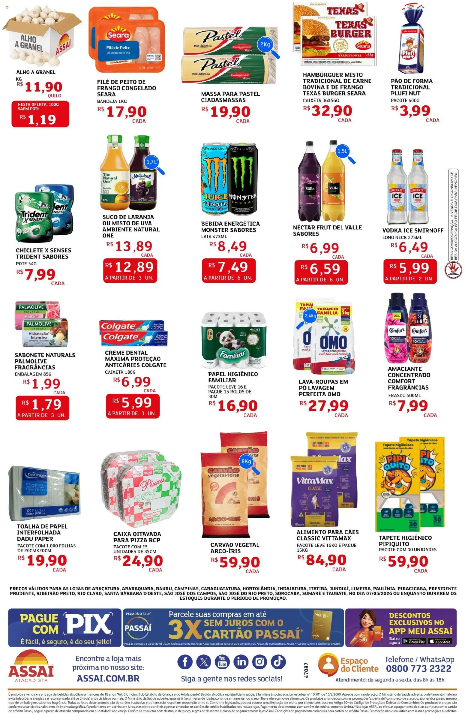 Assaí Atacadista Folheto - válido de 07.05.2026 | Página: 2 | Produtos: Base, Pão de forma, Creme, Monster