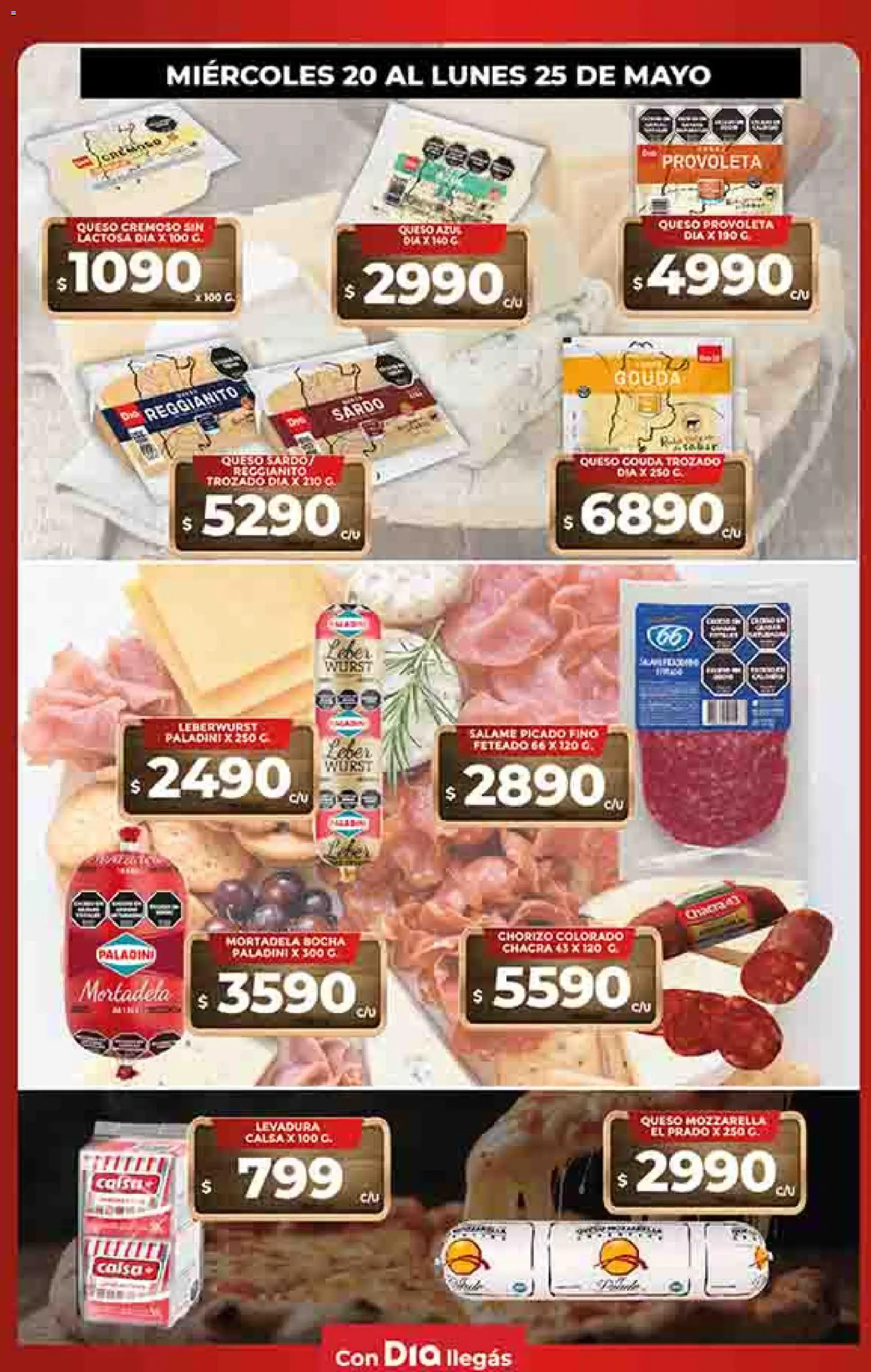 Supermercado DIA Ofertas │ válido desde el 20.05.2026 | Página: 29 | Productos: Mortadela, Queso, Chorizo, Salame