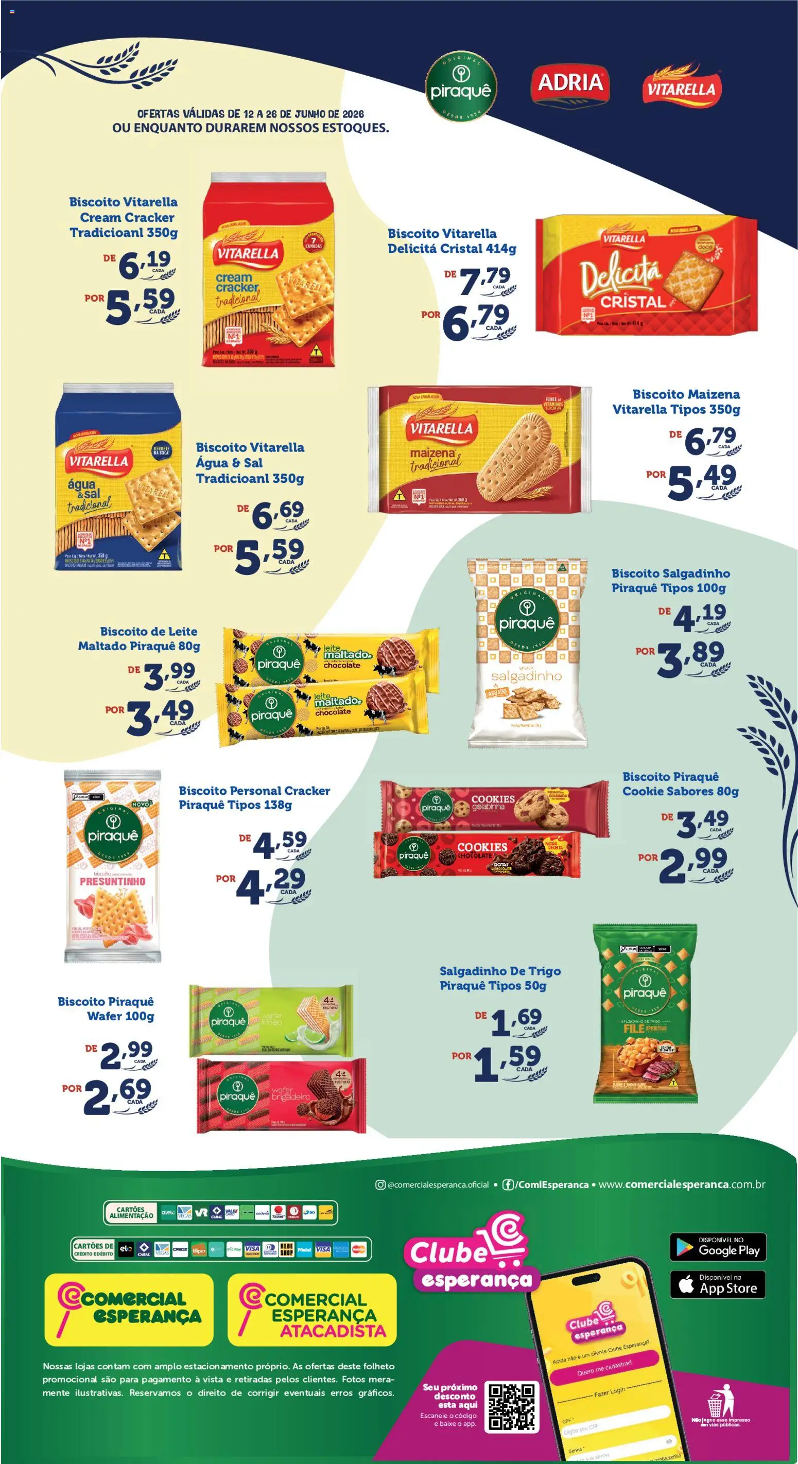 Comercial Esperança Folheto - válido de 12.06.2026 | Página: 2 | Produtos: Biscoito, Chocolate, Sal, Cream cracker