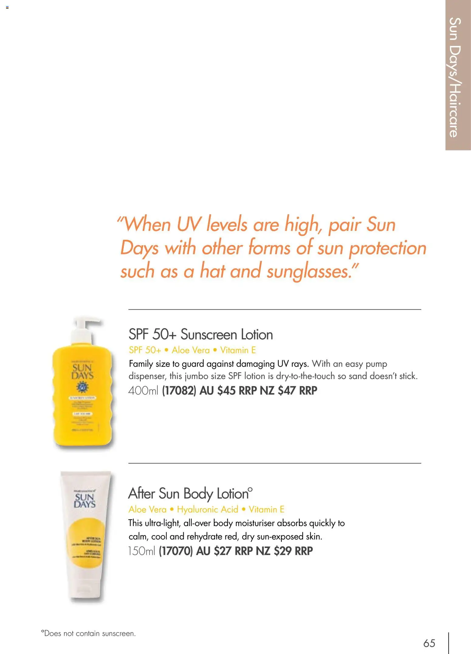 Nutrimetics catalogue - valid from 01/09/2026 | Page: 65 | Products: Sunscreen, Lotion, Moisturiser, Sun protection