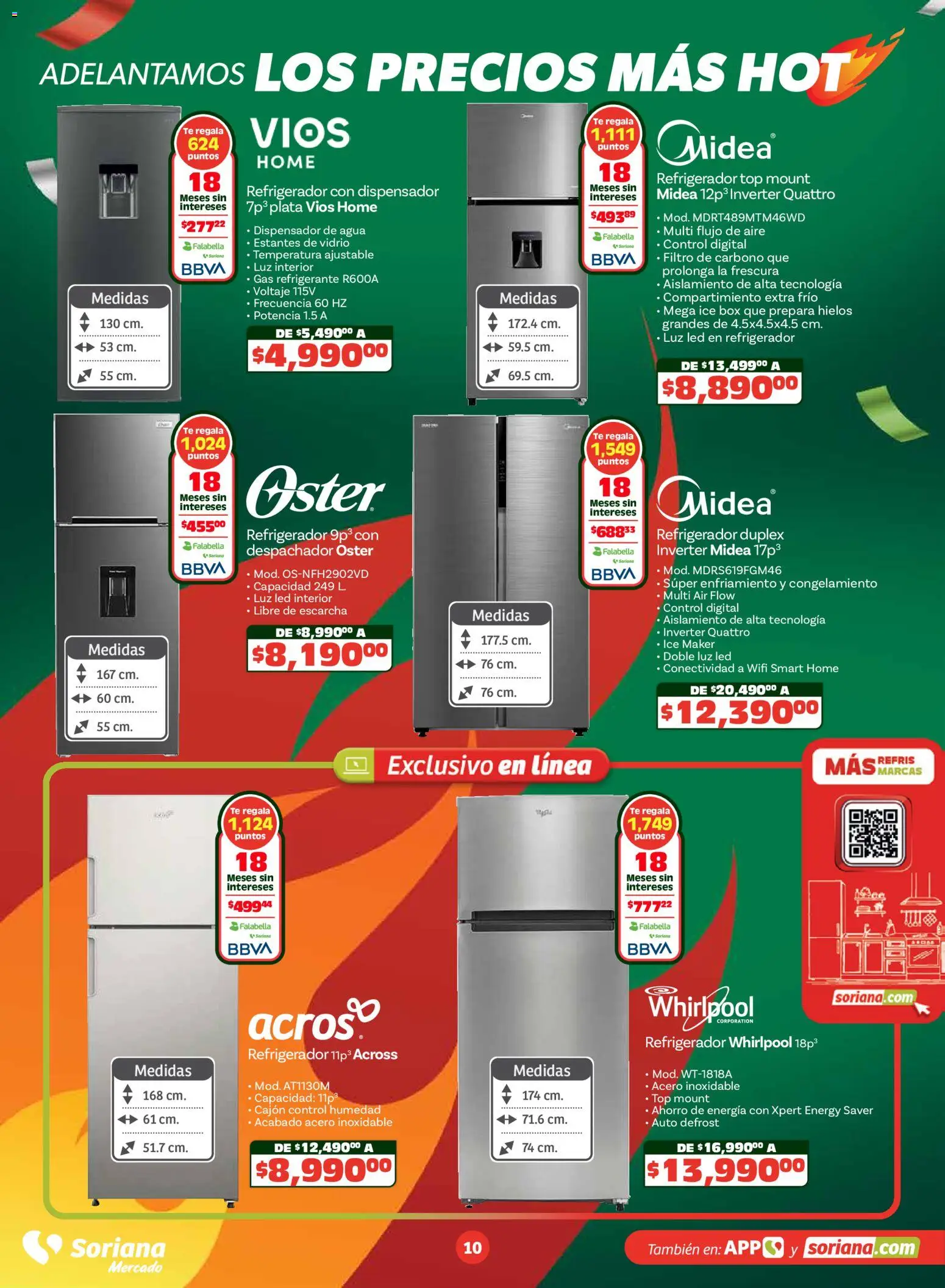 Nuevas ofertas de Soriana válidas en toda la República Mexicana desde el 14.05.2026. ¡Encuentra las mejores ofertas en Soriana Adelantamos los precios más hot Mercado Nacional! | Página: 10 | Productos: Refrigerador, Agua, Estantes, Té