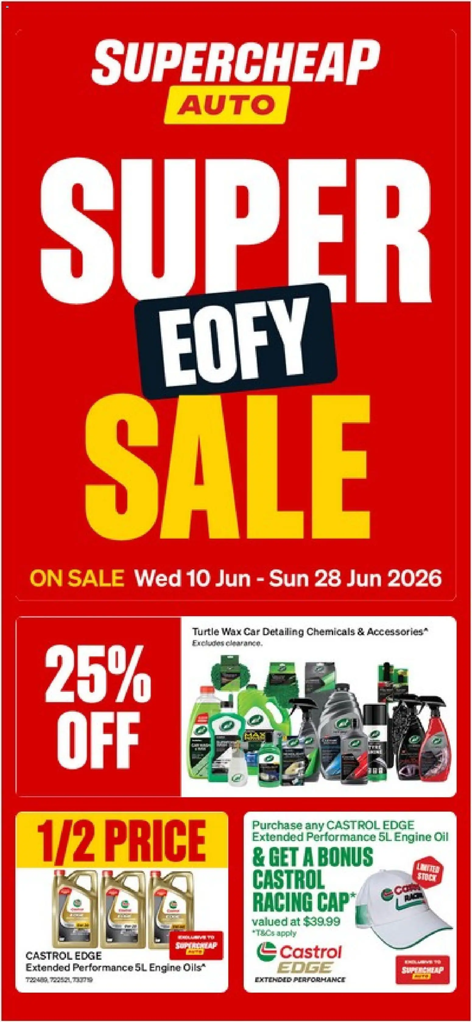 Supercheap Auto catalogue - valid from 10.06.2026 | Page: 1 | Products: Oil, Accessories, Cap
