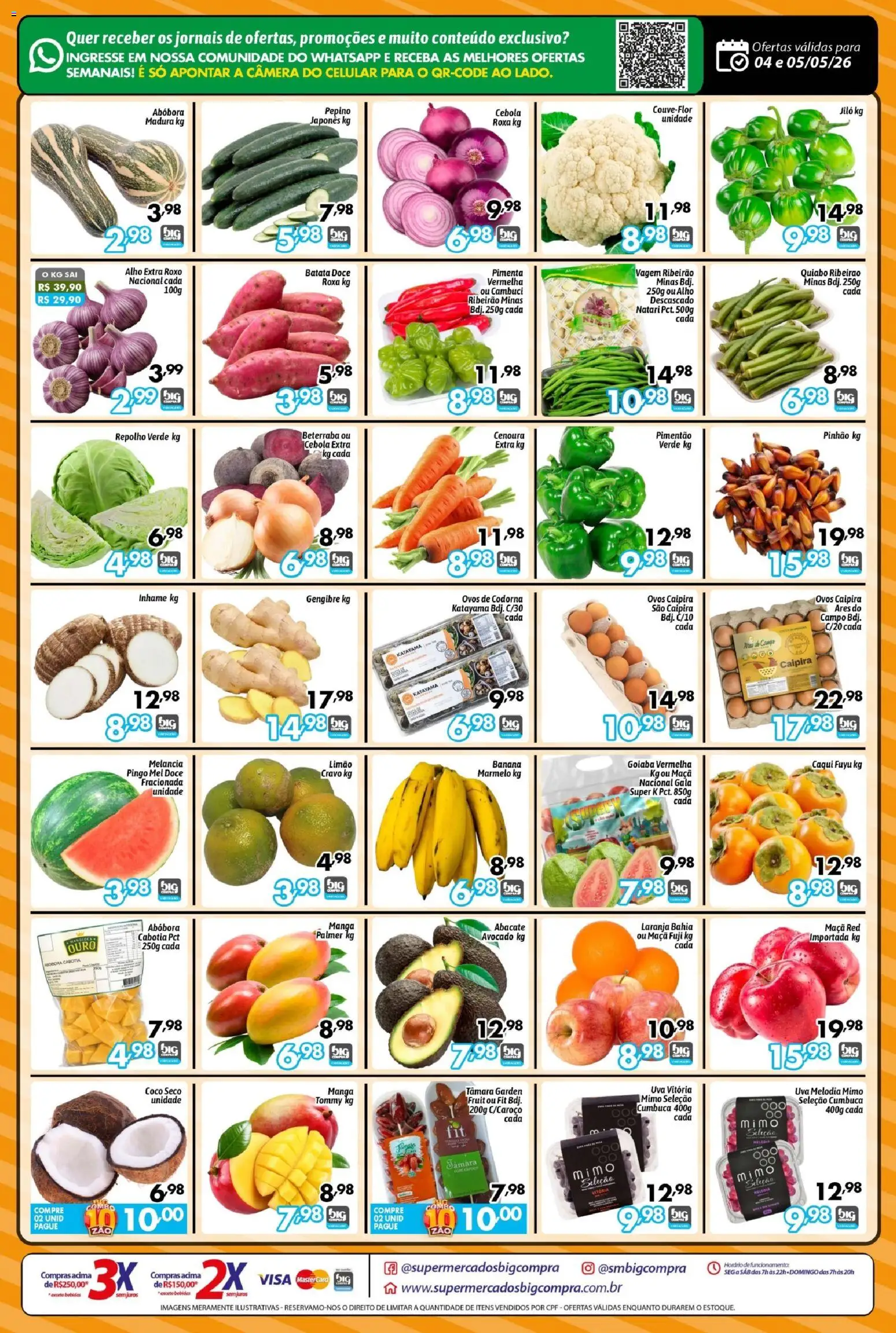 Big Compra Folheto - válido de 04.05.2026 | Página: 2 | Produtos: Abóbora, Inhame, Pimentão, Ovos