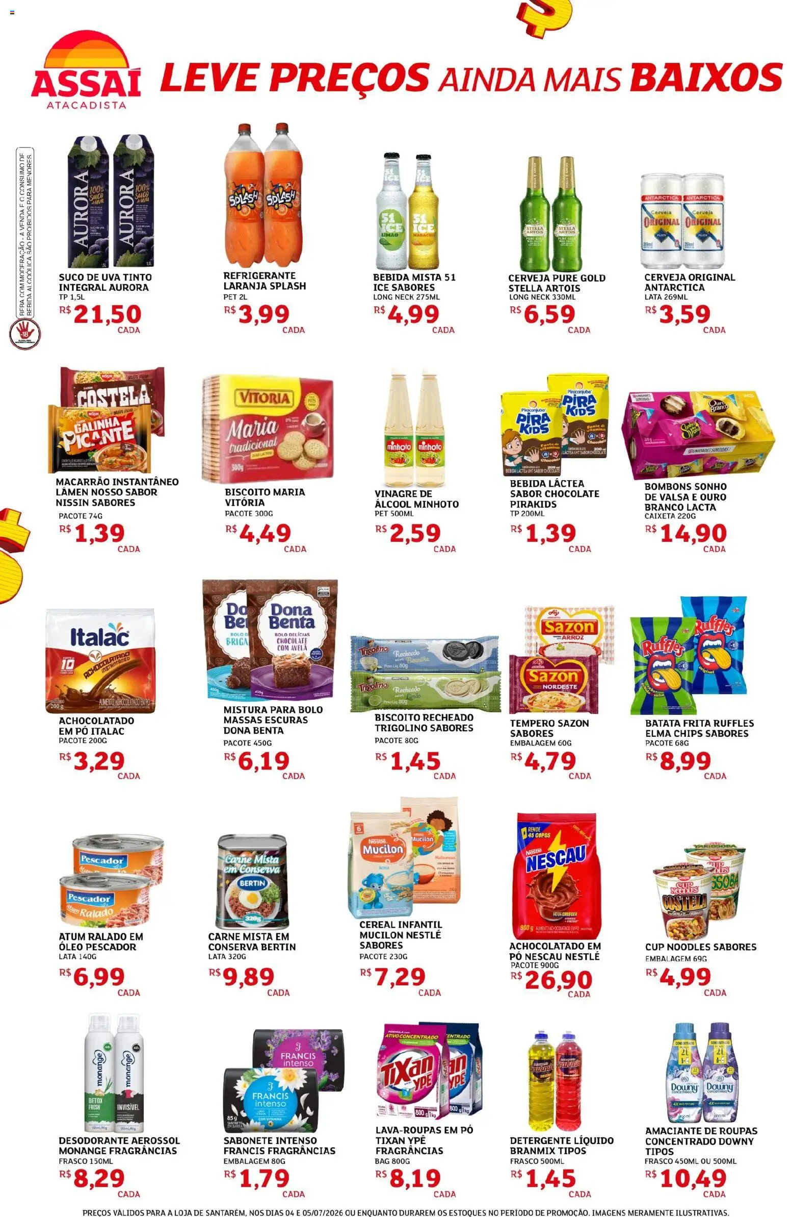 Assaí Atacadista Folheto - válido de 04/07/2026 | Página: 2 | Produtos: Nescau, Achocolatado, Cerveja, Atum