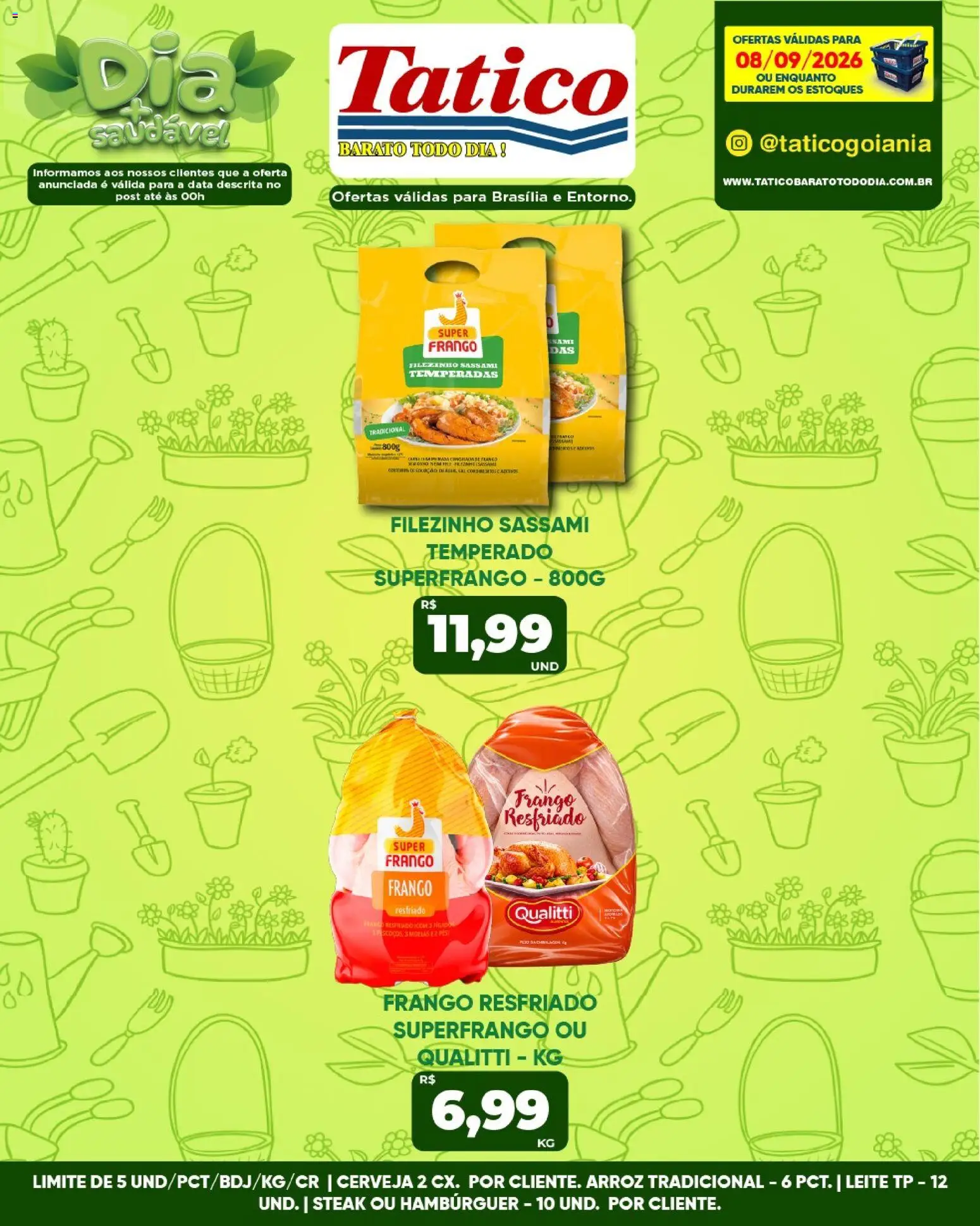 Tatico Folheto - válido de 08/09/2026 | Página: 22 | Produtos: Steak, Frango resfriado, Hambúrguer, Frango