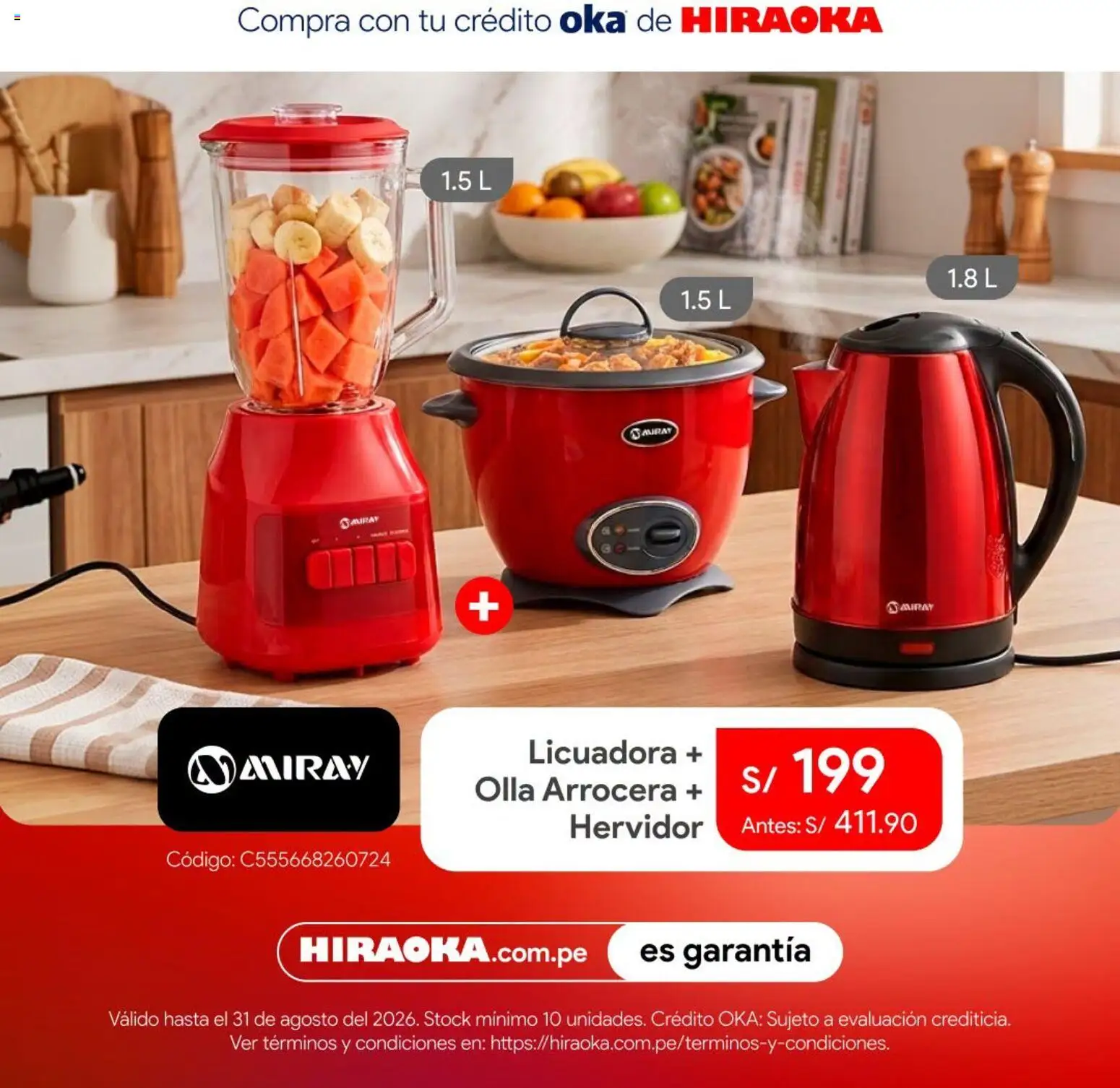 Catálogo Hiraoka válido desde 25/08/2026 | Página: 2 | Productos: Arrocera, Hervidor, Licuadora