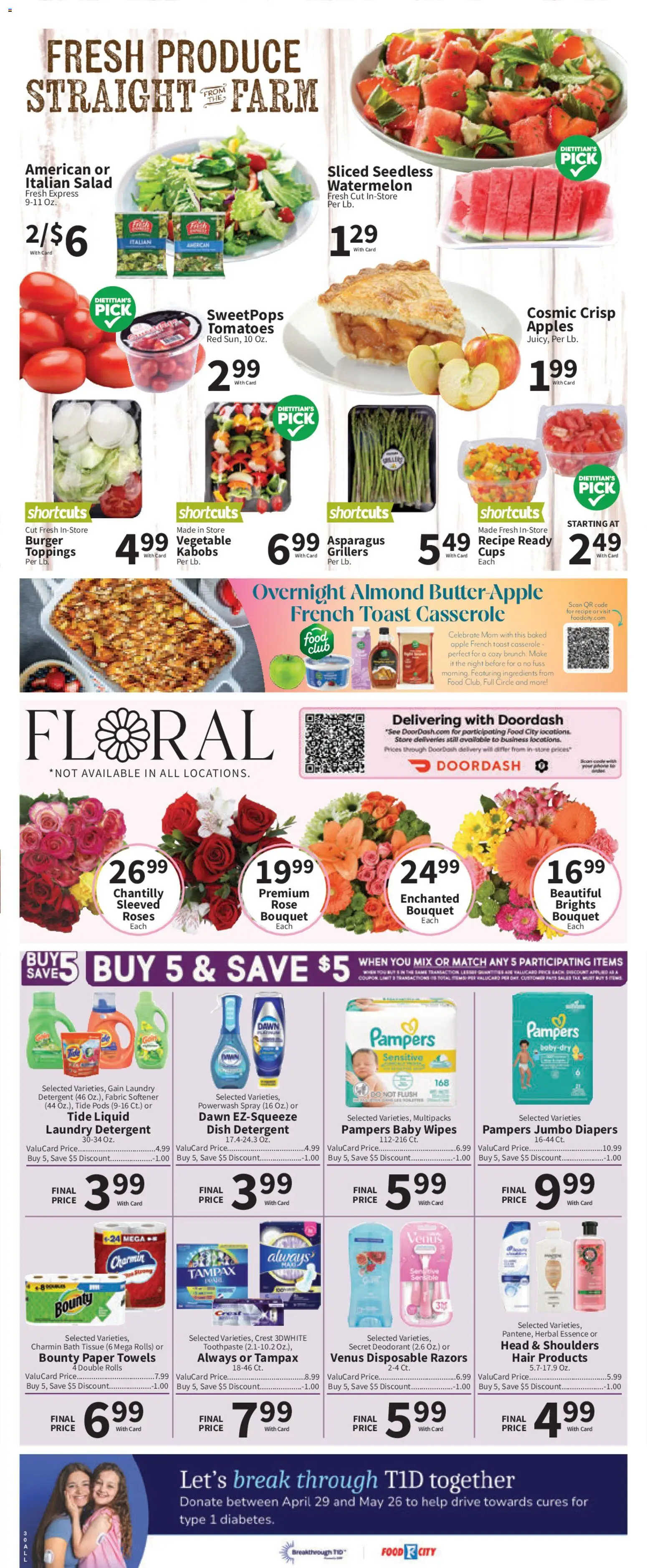 Food City Weekly Ad - valid from 06.05.2026 | Page: 5 | Products: Asparagus, Toothpaste, Fabric softener, Detergent