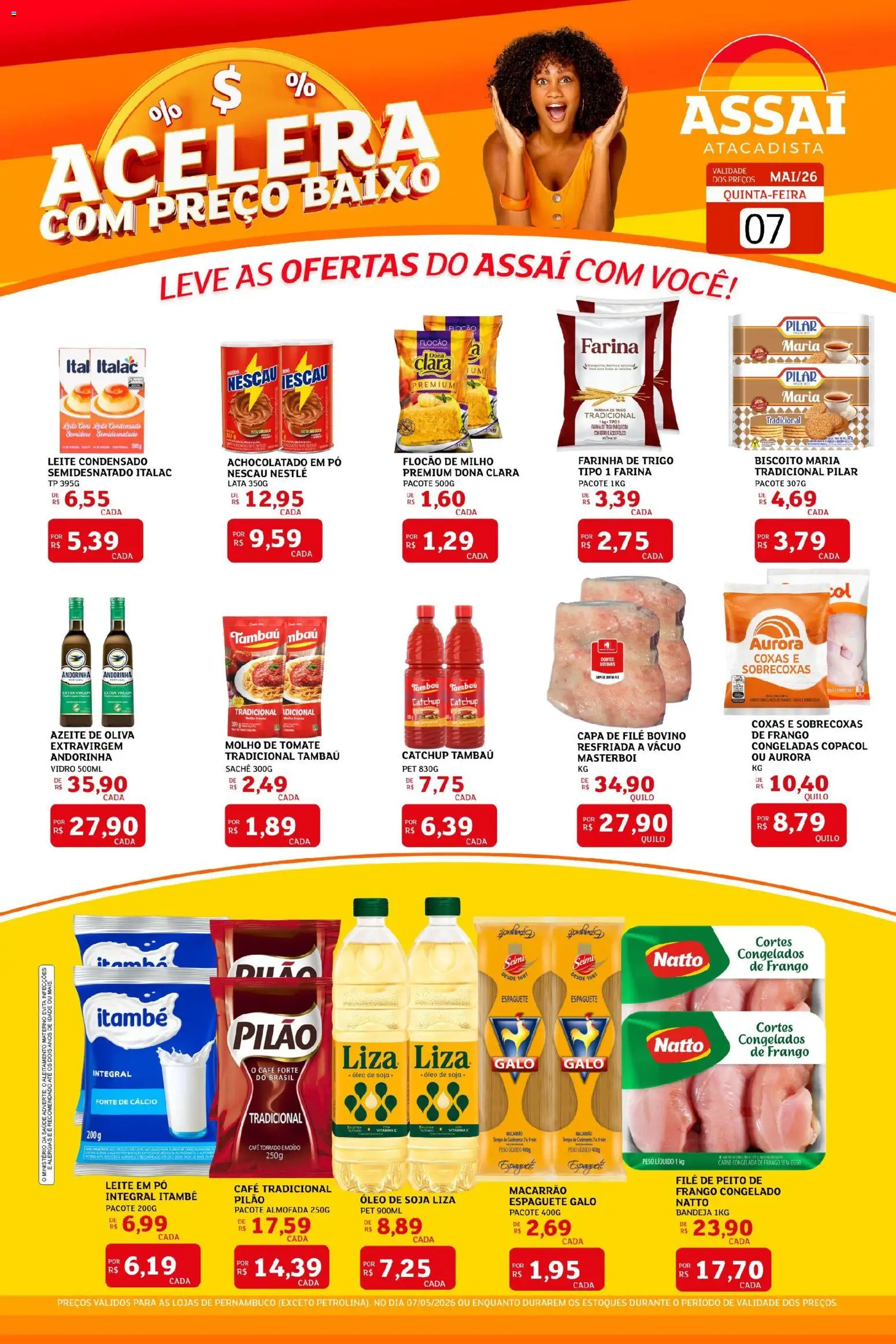 Assaí Atacadista Folheto - válido de 07.05.2026 | Página: 1 | Produtos: Pó, Biscoito, Almofada, Frango