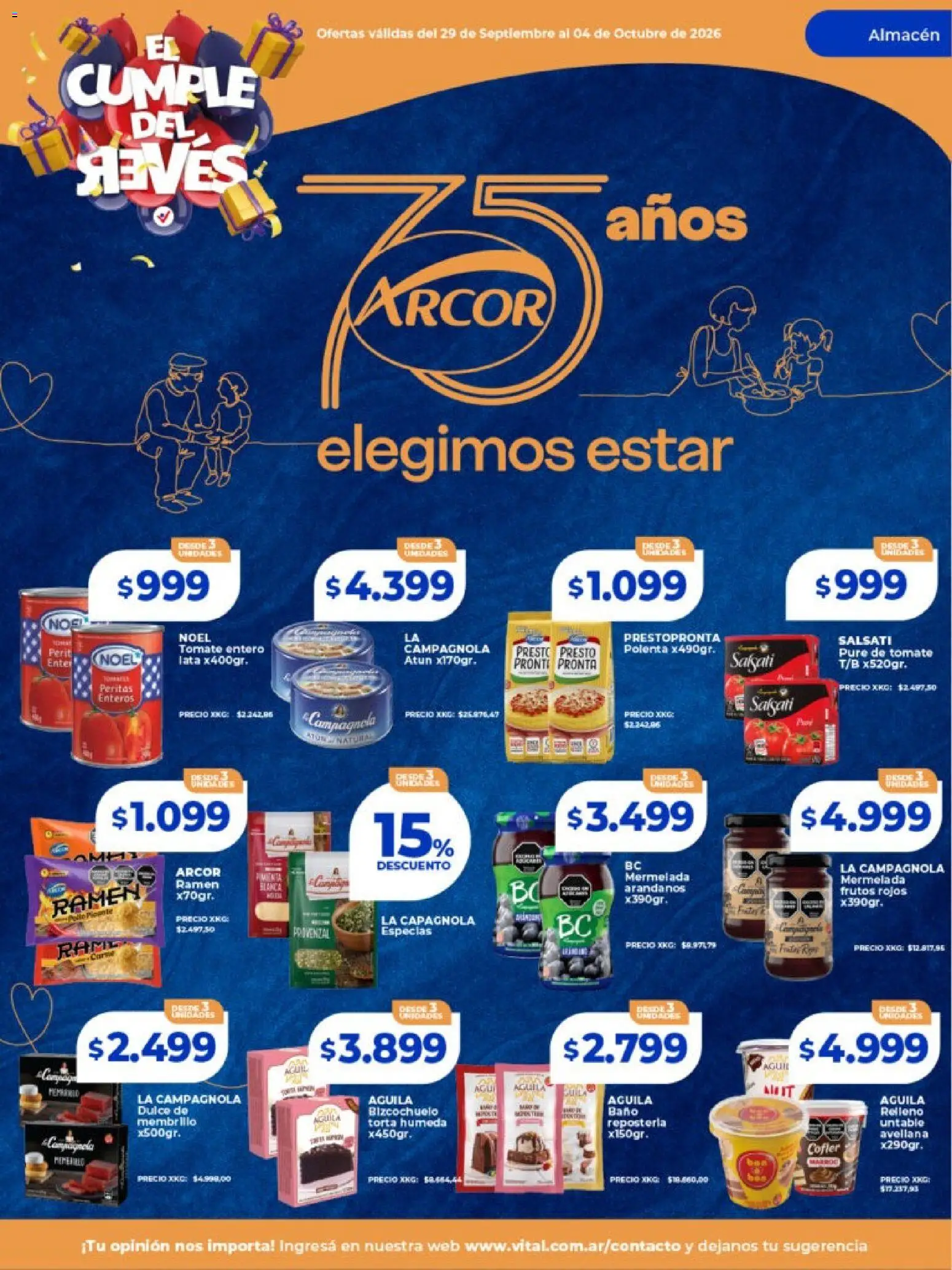 Vital - Ofertas │ válido desde el 29/09/2026 | Página: 20 | Productos: Polenta, Tomate, Torta, Provenzal