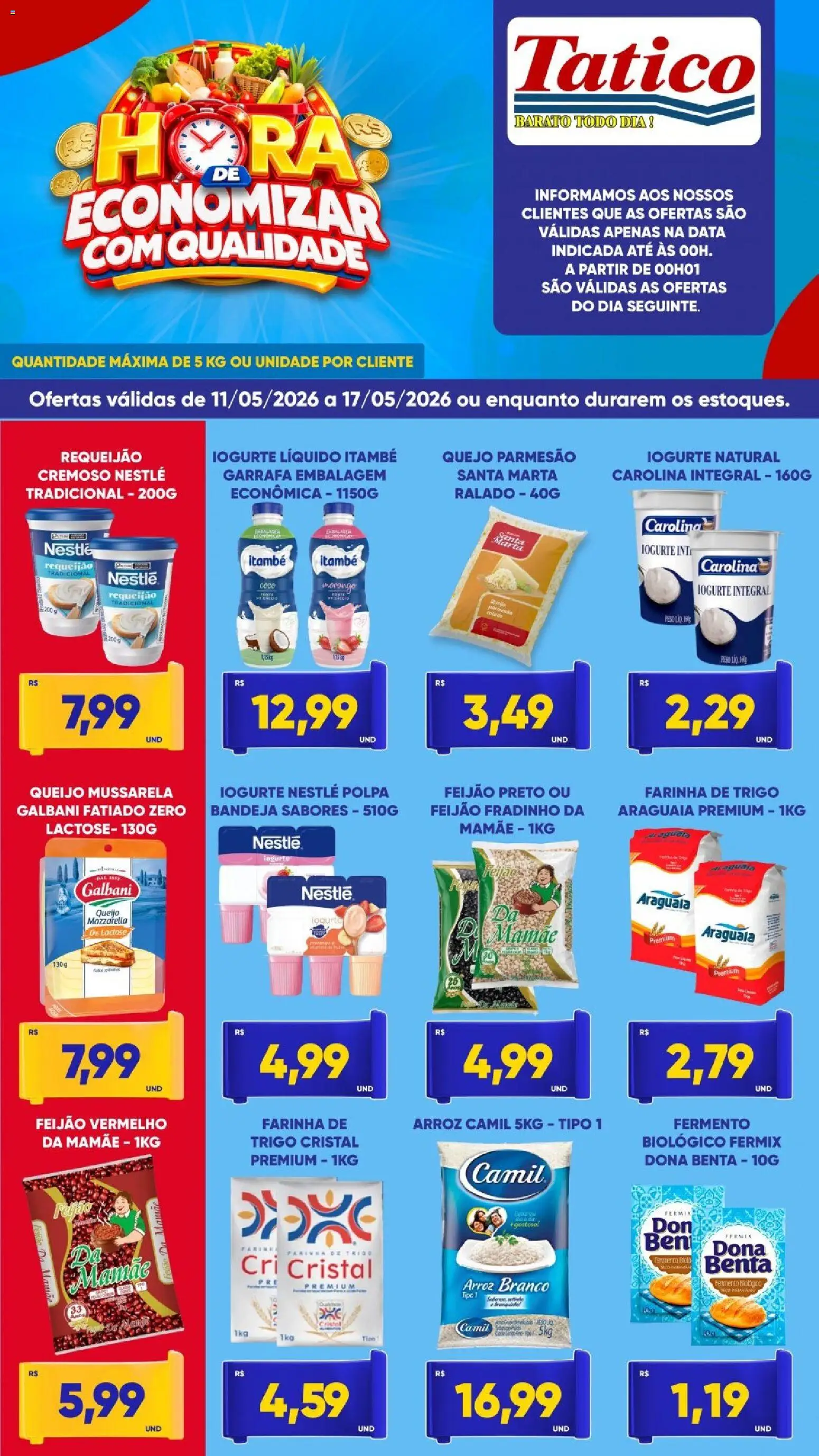 Tatico Folheto - válido de 11.05.2026 | Página: 2 | Produtos: Iogurte, Arroz, Bandeja, Mussarela