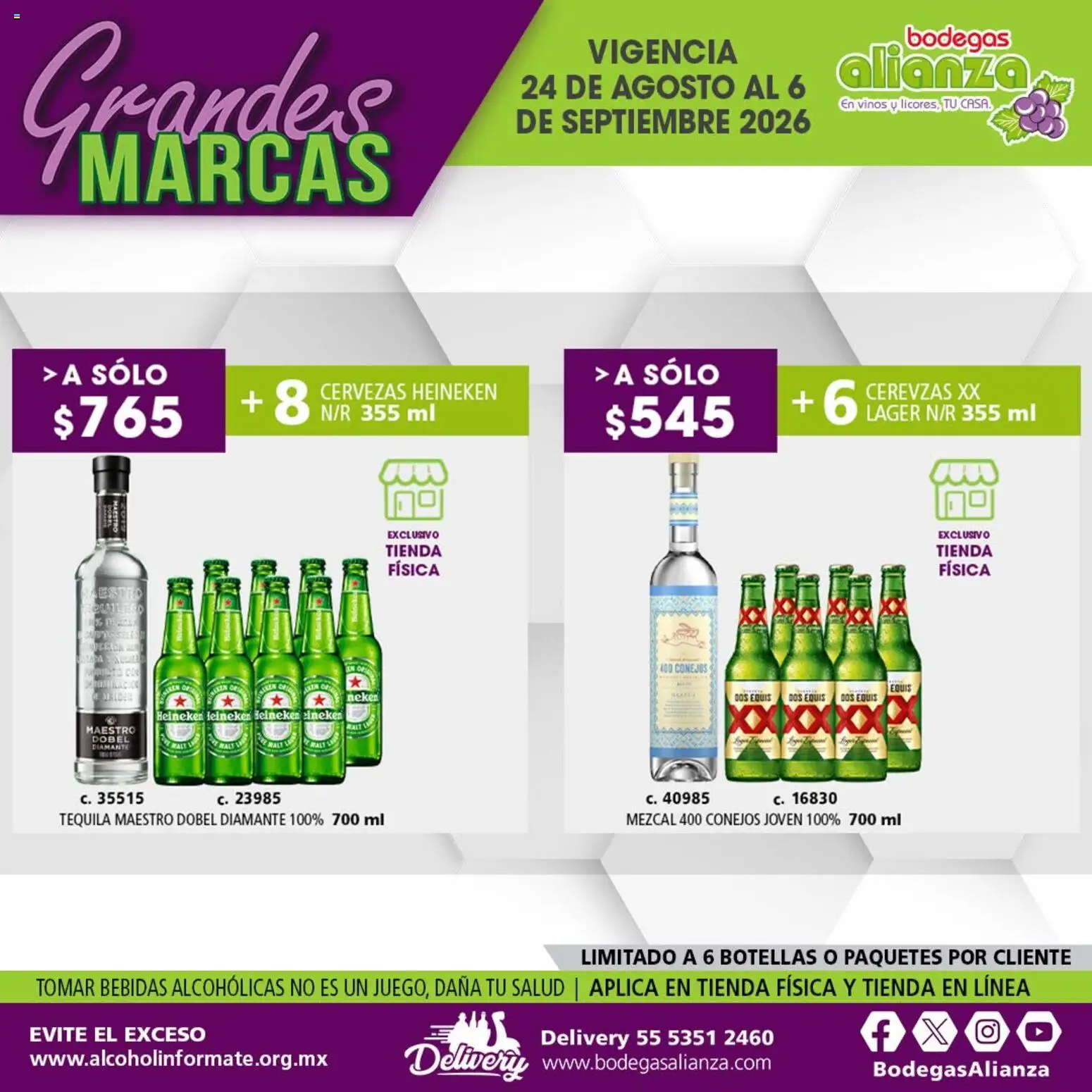 Nuevas ofertas de Bodegas Alianza válidas en toda la República Mexicana desde el 24/08/2026. ¡Encuentra las mejores ofertas en Bodegas Alianza catálogo Grandes Marcas! | Página: 12 | Productos: Tequila, Bebidas, Heineken