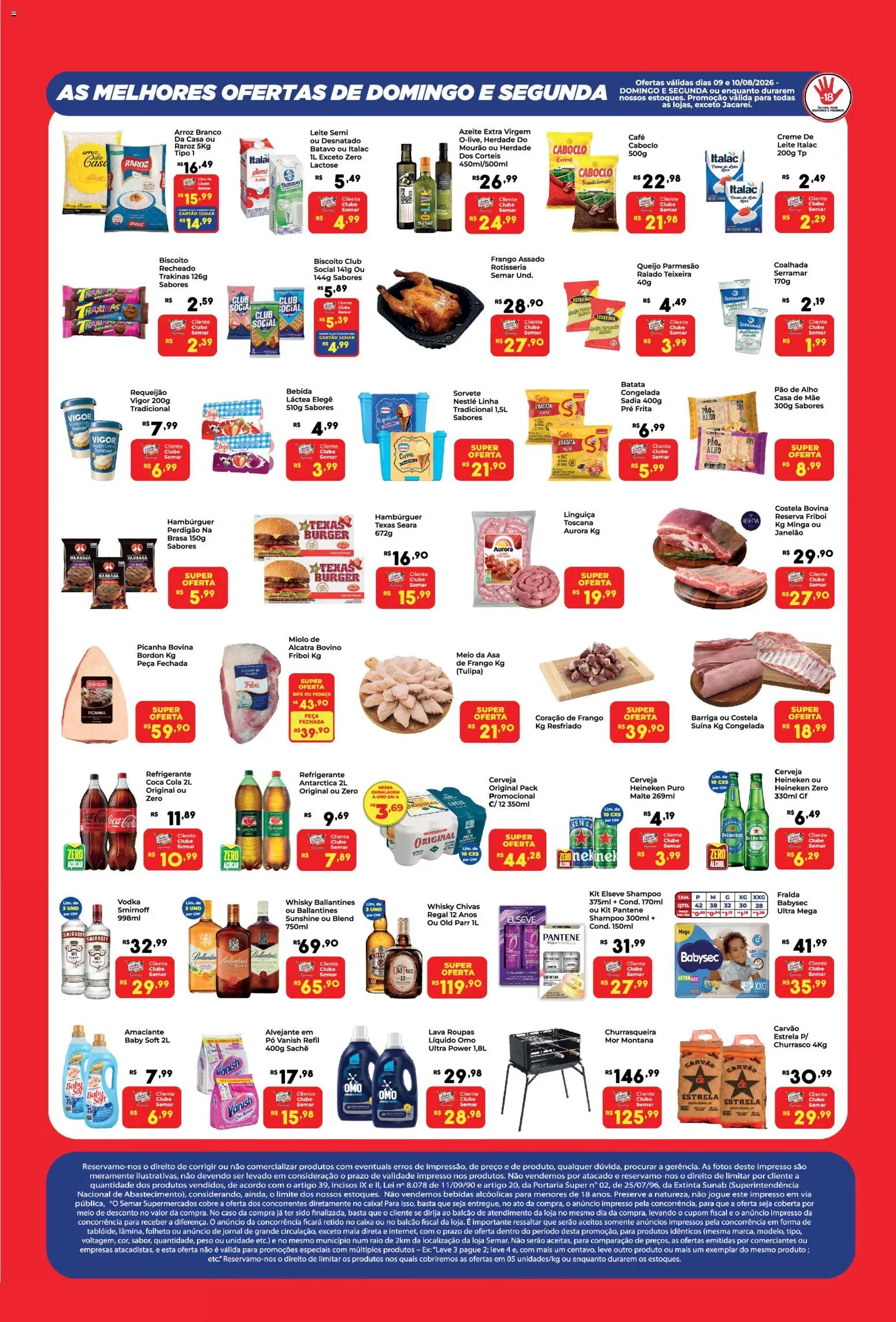 Semar Supermercado Folheto - válido de 08/08/2026 | Página: 2 | Produtos: Alho, Pó, Leite, Queijo