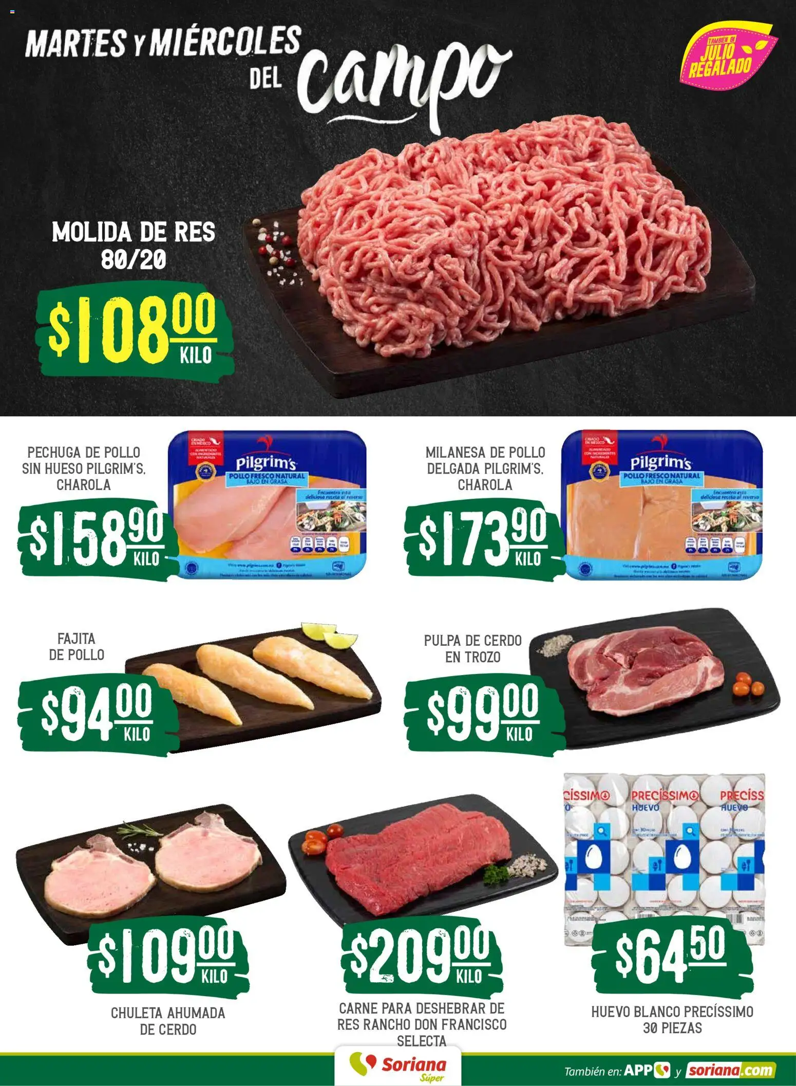 Nuevas ofertas de Soriana válidas en toda la República Mexicana desde el 26.05.2026. ¡Encuentra las mejores ofertas en Soriana Martes y Miércoles del Campo Súper: Nuevo León, Ciudad Victoria y Tampico! | Página: 4 | Productos: Pollo, Milanesa, Huevo, Res