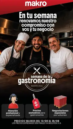 Vista previa Makro semana de la gastronomía válido desde el 13/08/2026