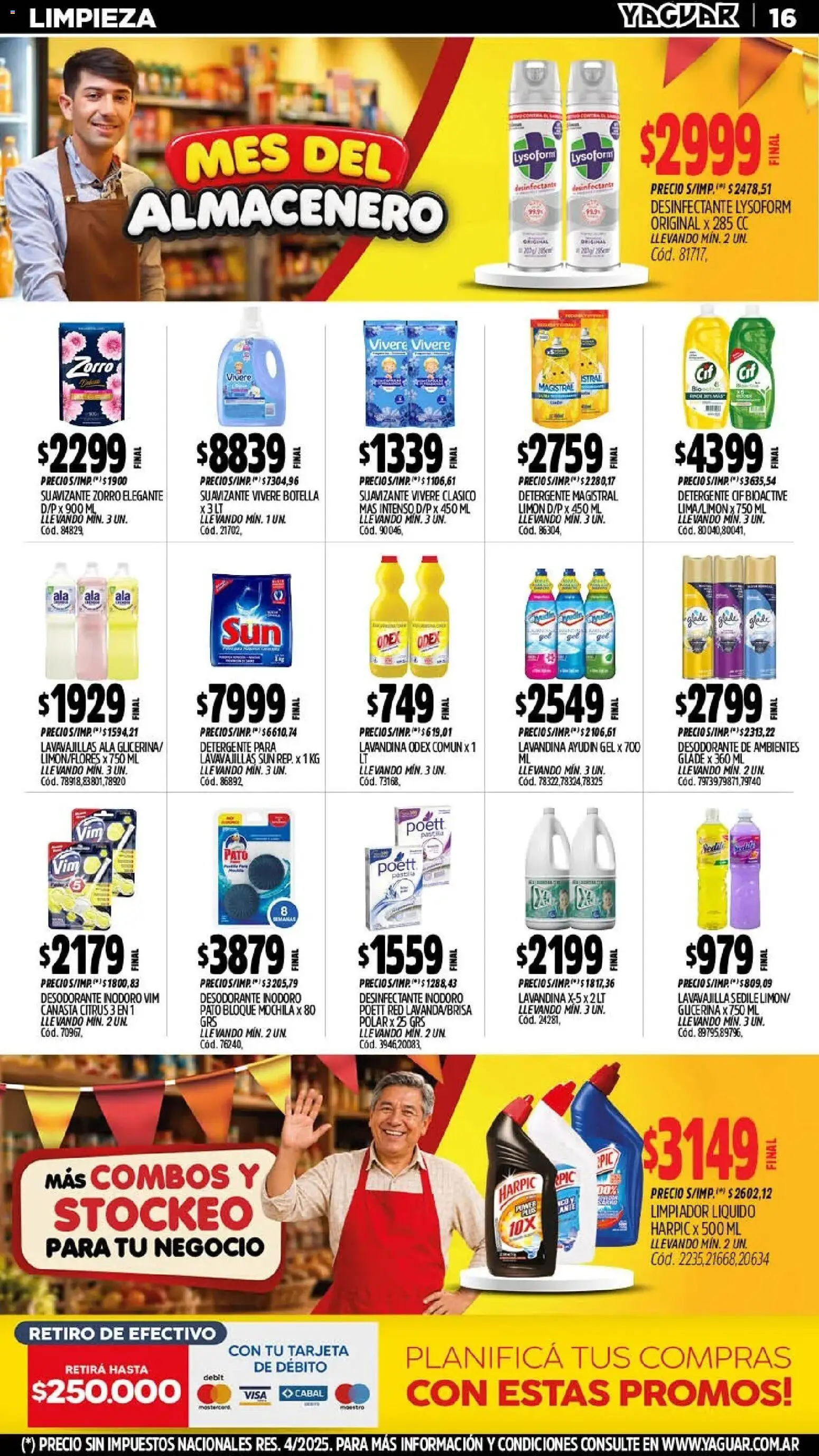 Yaguar - Oferta Semanal Chaco │ válido desde el 21/09/2026 | Página: 16 | Productos: Desinfectante, Pato, Mochila, Limpiador