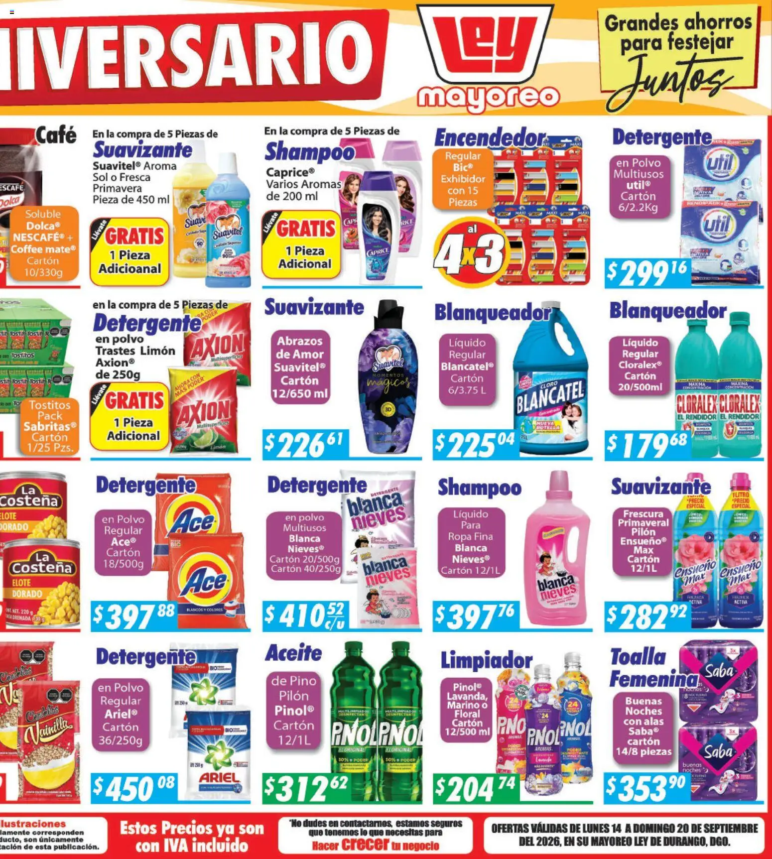 Nuevas ofertas de Casa Ley válidas en toda la República Mexicana desde el 14/09/2026. ¡Encuentra las mejores ofertas en Casa Ley folleto! | Página: 6 | Productos: Detergente, Limón, Ropa, Polvo