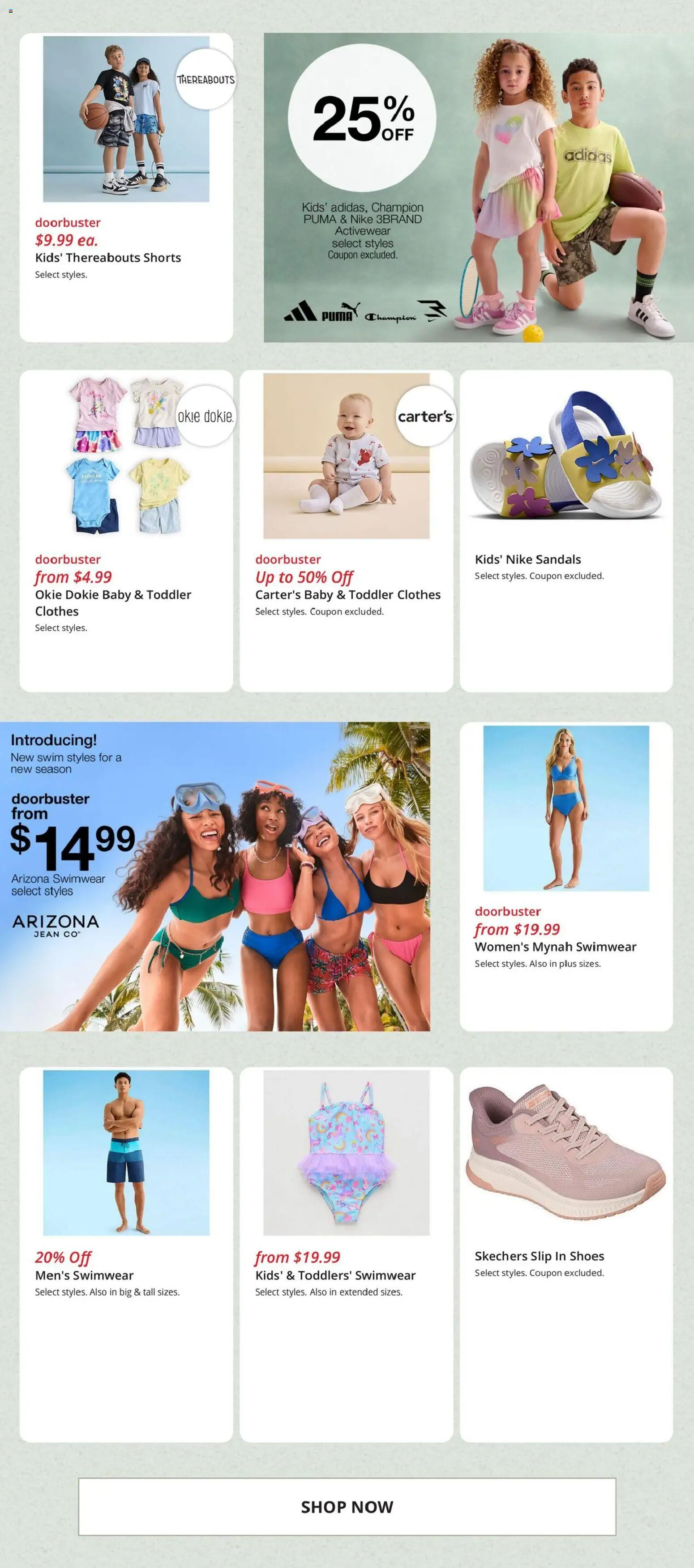 JCPenney Weekly Ad - valid from 16.04.2026 | Page: 6 | Products: Clothes, Swimwear, Shorts, Sandals