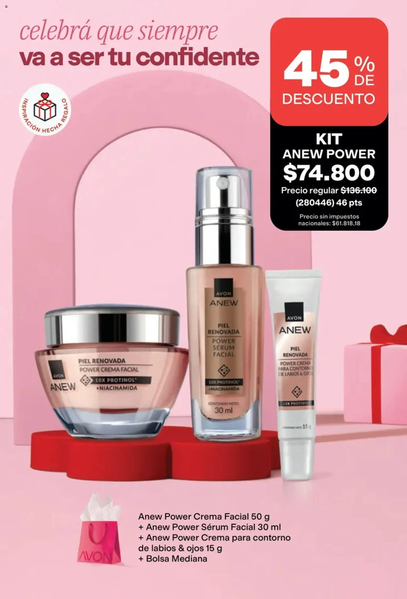 Catálogo AVON Campaña 13 │ válido desde el 01/09/2026 | Página: 22 | Productos: Bolsa, Crema facial, Serum, Contorno