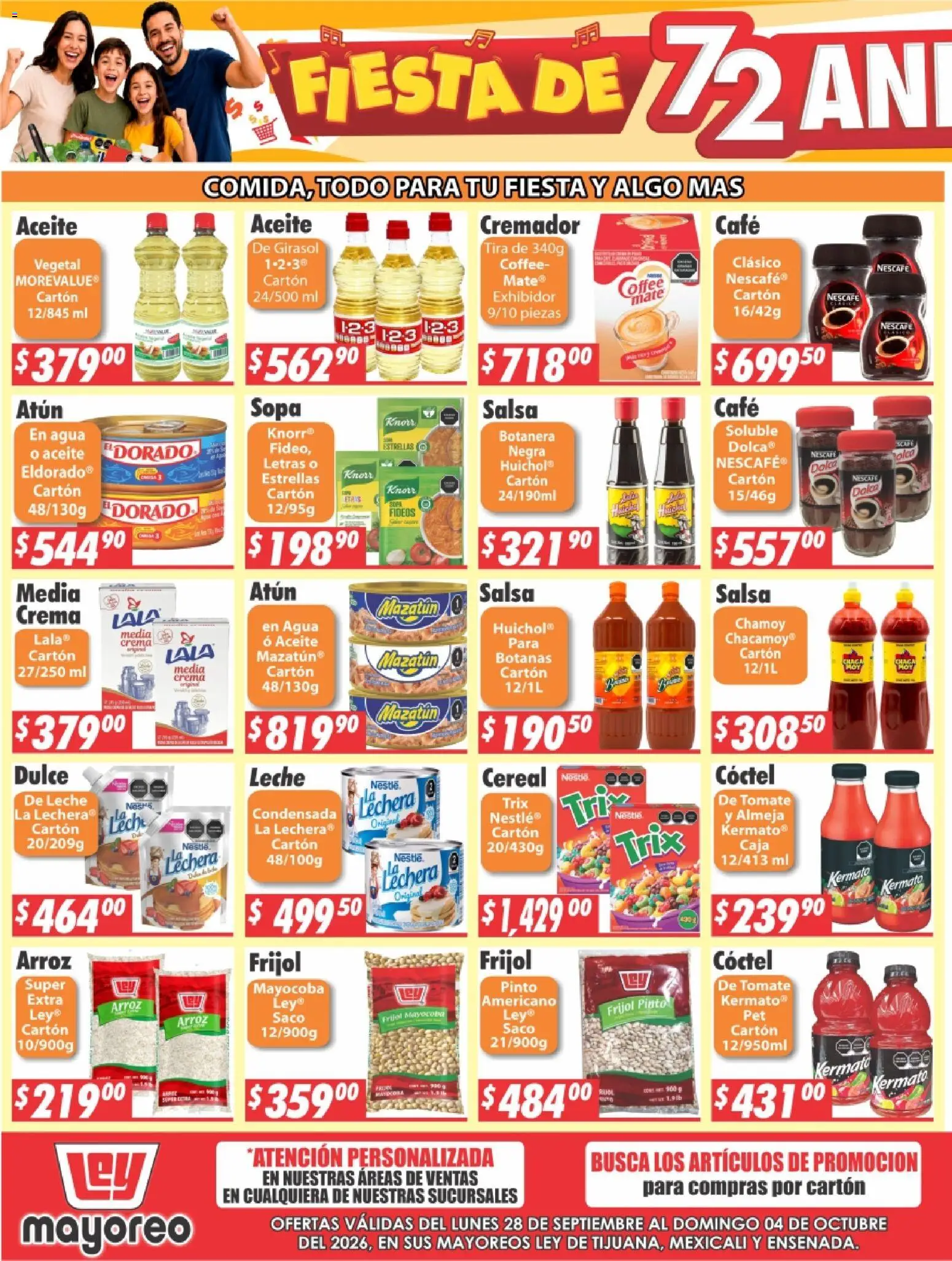 Nuevas ofertas de Casa Ley válidas en toda la República Mexicana desde el 28/09/2026. ¡Encuentra las mejores ofertas en Casa Ley folleto Frontera! | Página: 5 | Productos: Atún, Tomate, Agua, Café