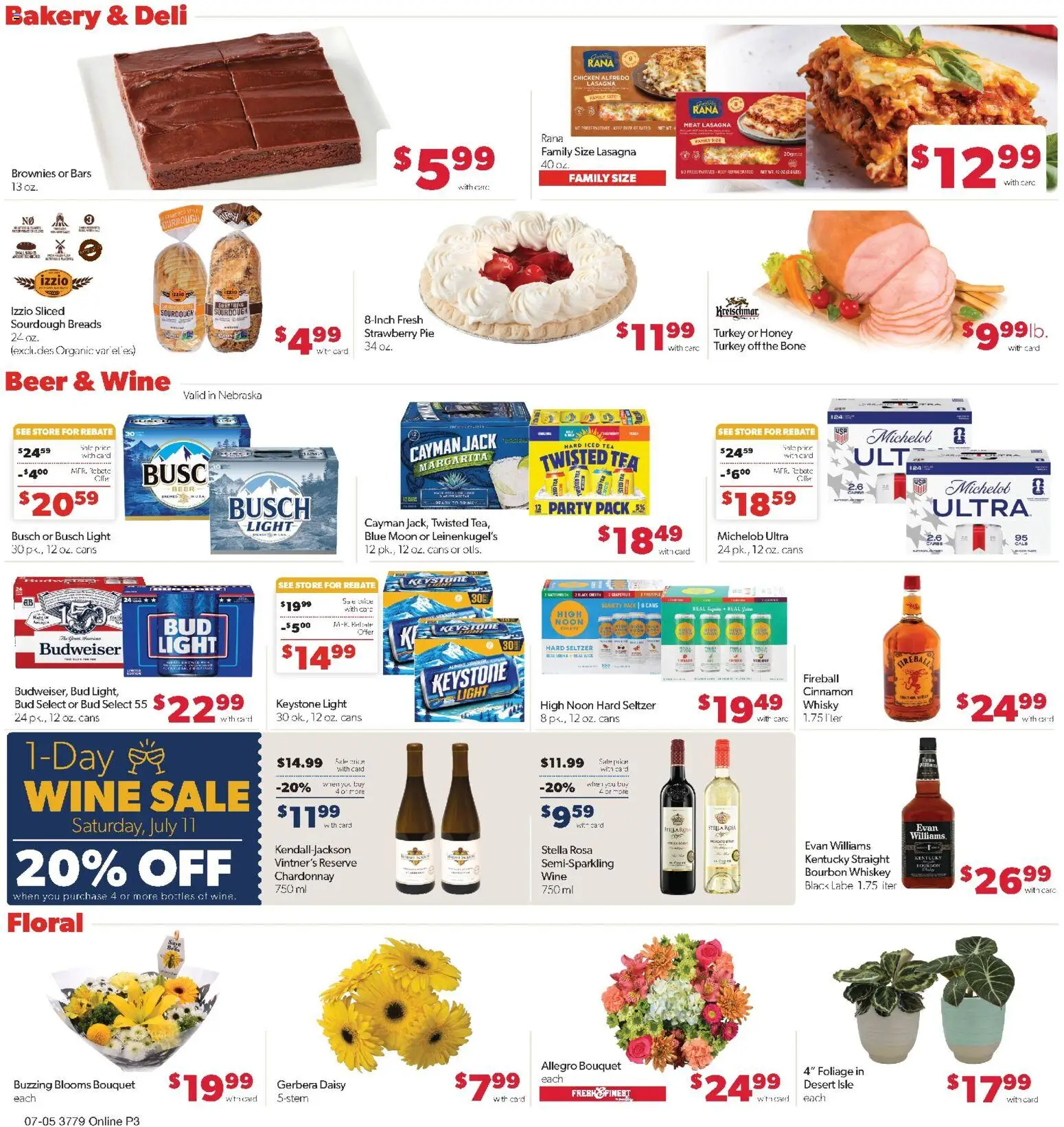 Family Fare Weekly Ad - NE - valid from 07/05/2026 | Page: 7 | Products: Wine, Beer, Tea, Bourbon