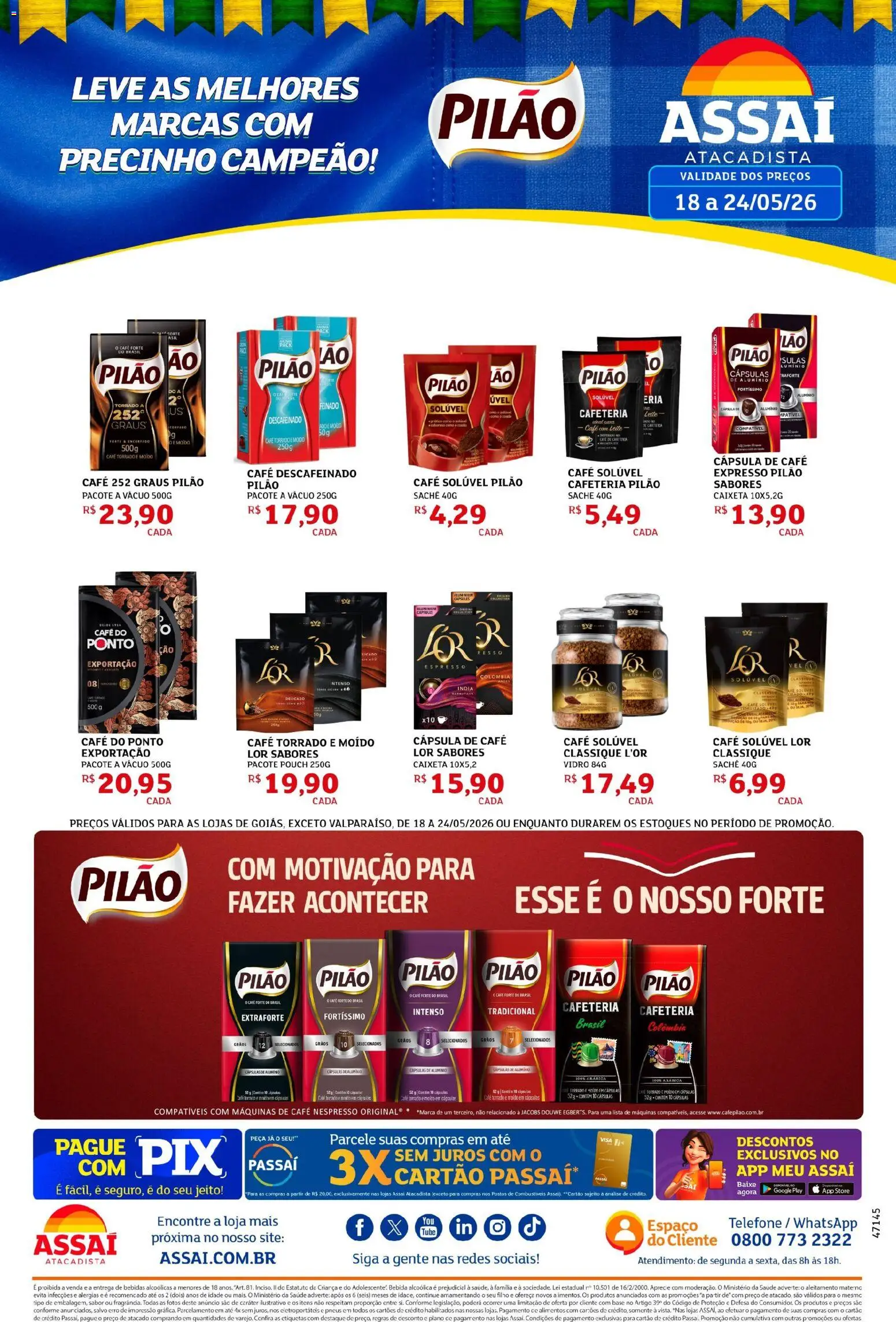 Assaí Atacadista Folheto - válido de 18.05.2026 | Página: 1 | Produtos: Cápsula de café, Café, Bebida, Café solúvel