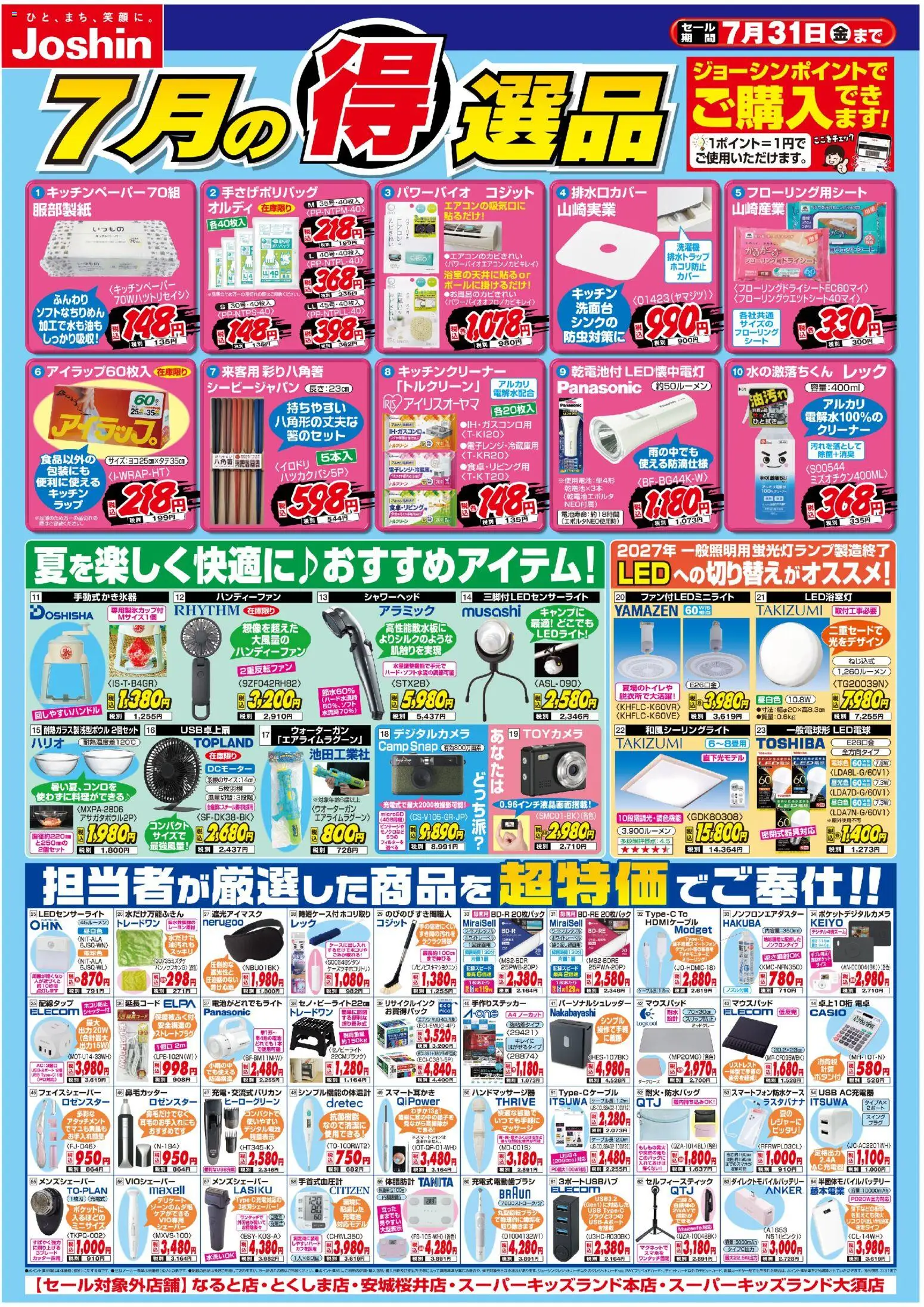 {H1} | ページ: 1 | 製品: シャワーヘッド, ケーブル, 電卓, シェーバー