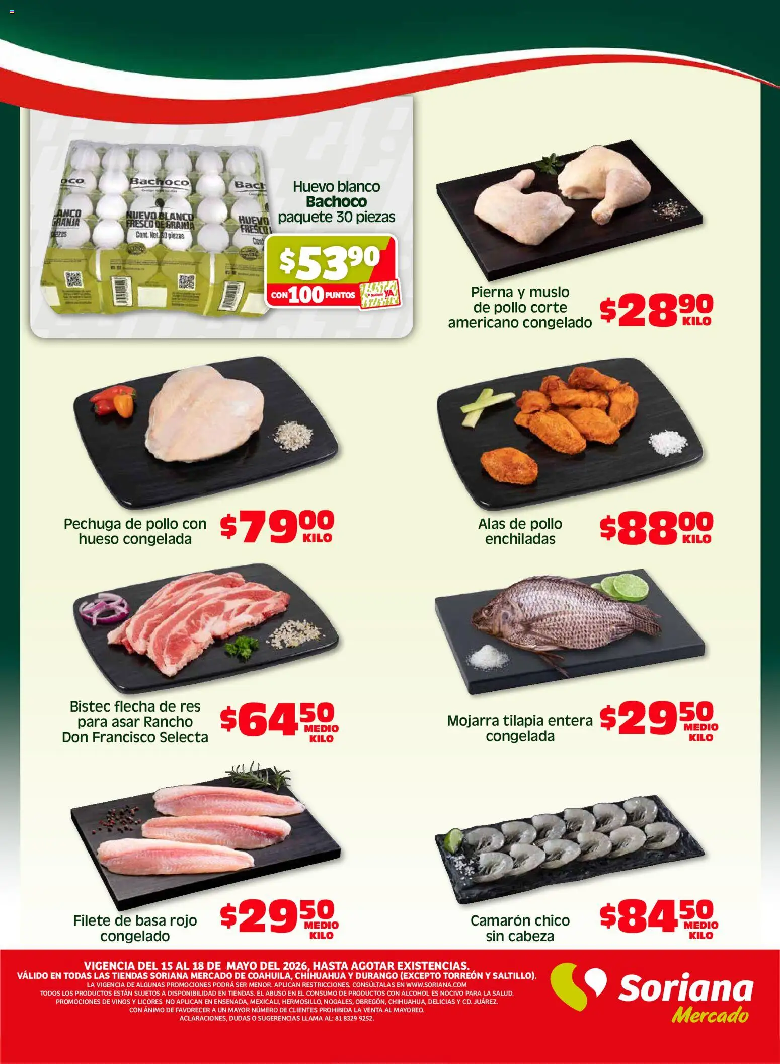 Nuevas ofertas de Soriana válidas en toda la República Mexicana desde el 15.05.2026. ¡Encuentra las mejores ofertas en Soriana Fin de Semana Mercado: Coah, Chih y Dur! | Página: 2 | Productos: Pollo, Huevo, Res