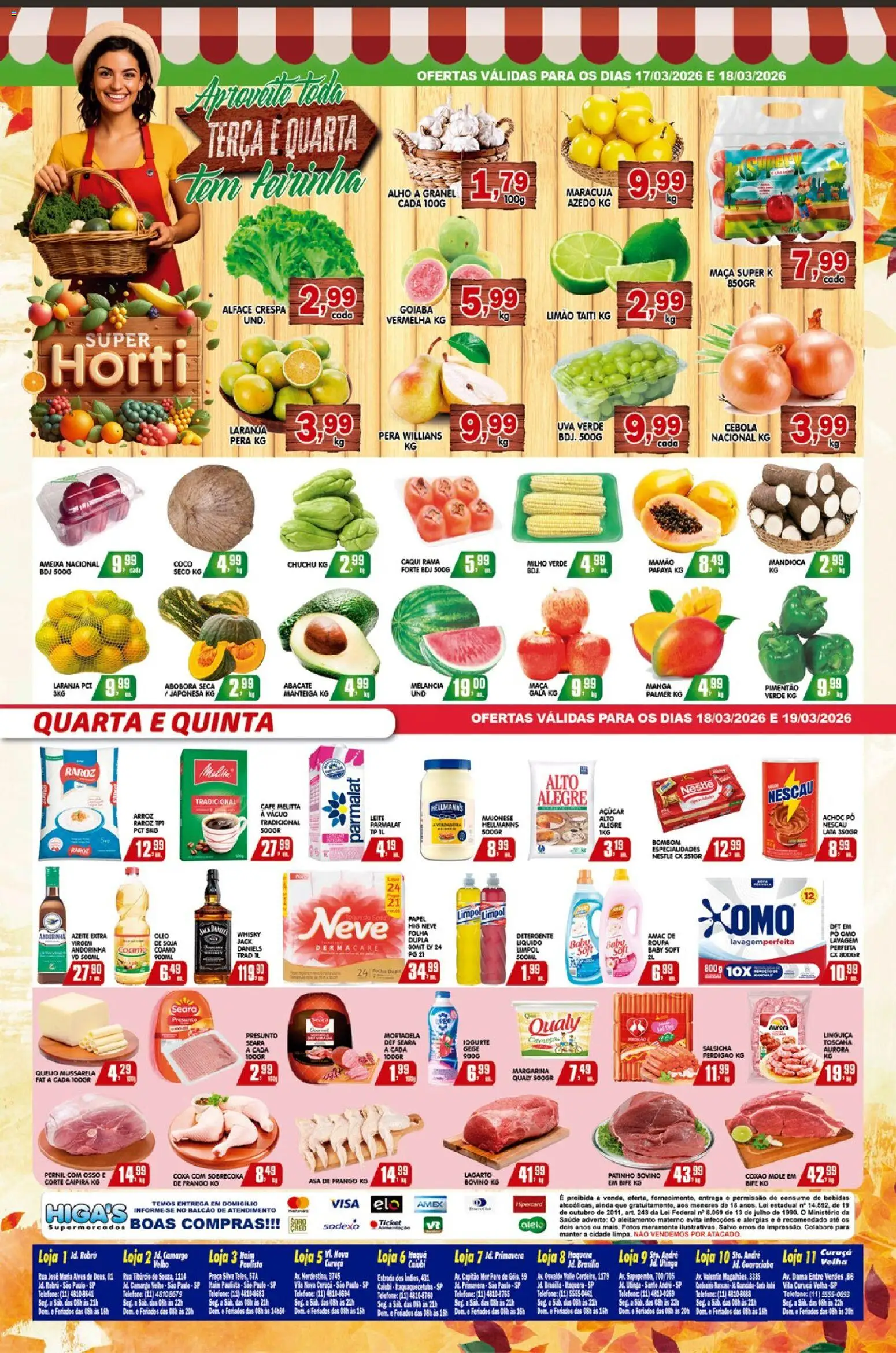 Higa's Supermercado Folheto - válido de 18.03.2026 | Página: 4 | Produtos: Alho, Asa de frango, Iogurte, Azeite