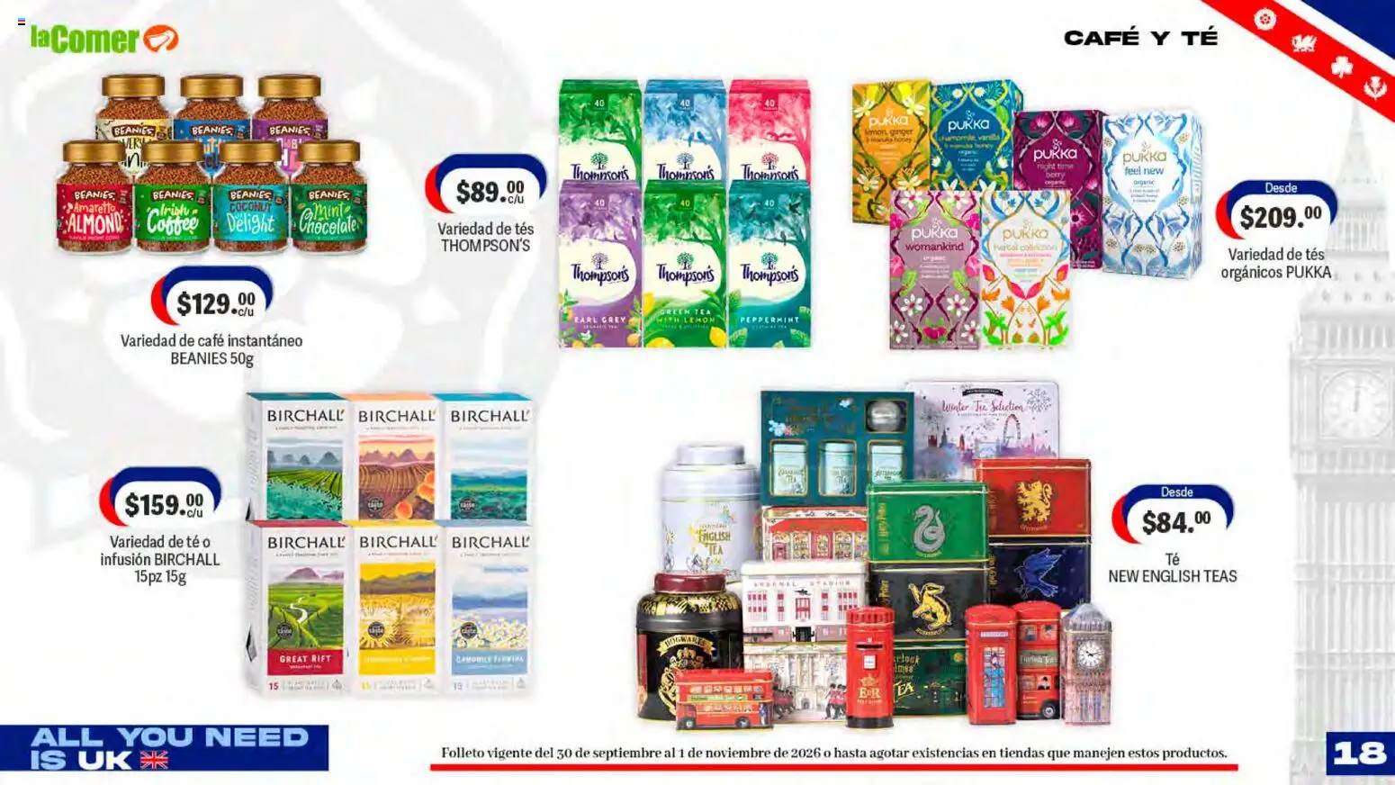 Nuevas ofertas de La Comer válidas en toda la República Mexicana desde el 30/09/2026. ¡Encuentra las mejores ofertas en La Comer folleto! | Página: 18 | Productos: Café instantáneo, Café, Chocolate, Amaretto