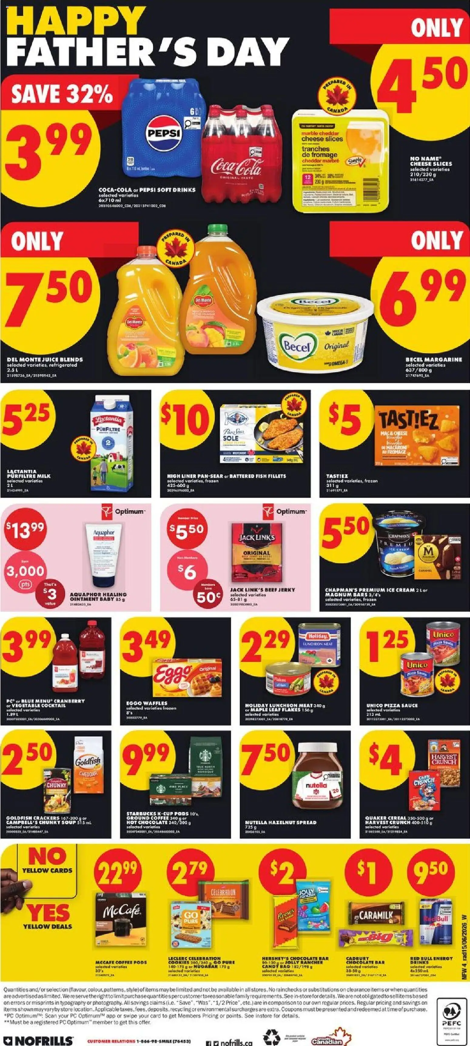 No Frills flyer valid from 18.06.2026 | Page: 9 | Products: Fish, Cookies, Milk, Pizza