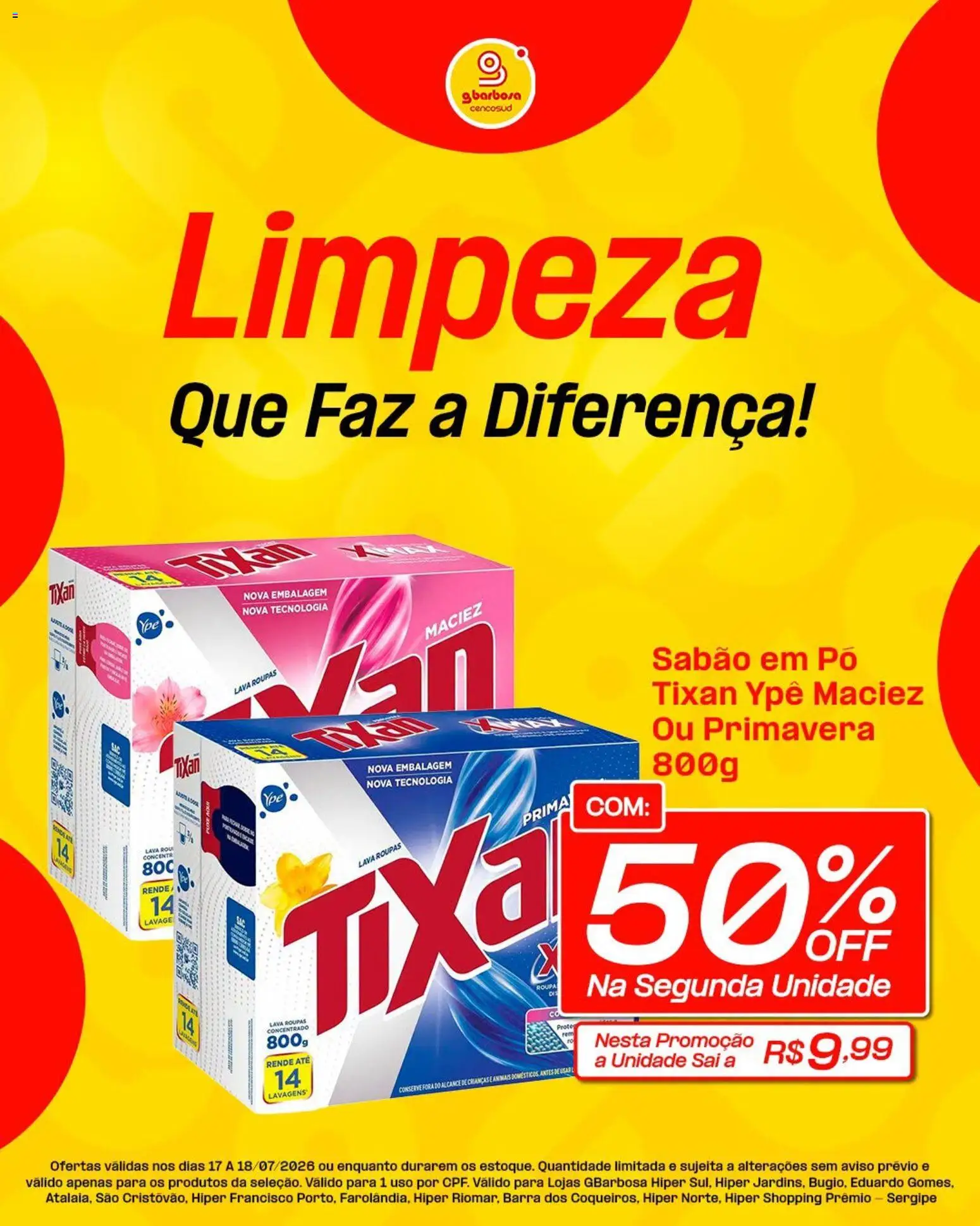 Gbarbosa Folheto - válido de 17/07/2026 | Página: 4 | Produtos: Pó, Sabão, Sabão em pó, Roupas