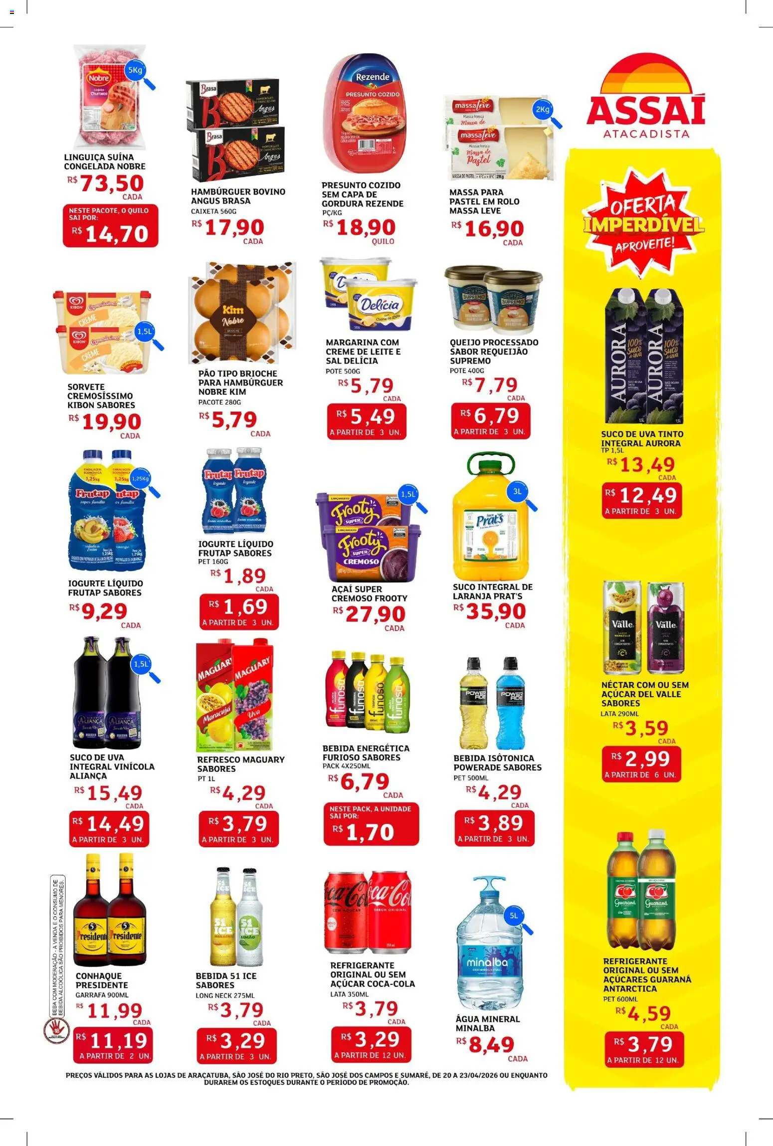 Assaí Atacadista Folheto - válido de 20.04.2026 | Página: 3 | Produtos: Refresco, Rolo, Aliança, Açúcar