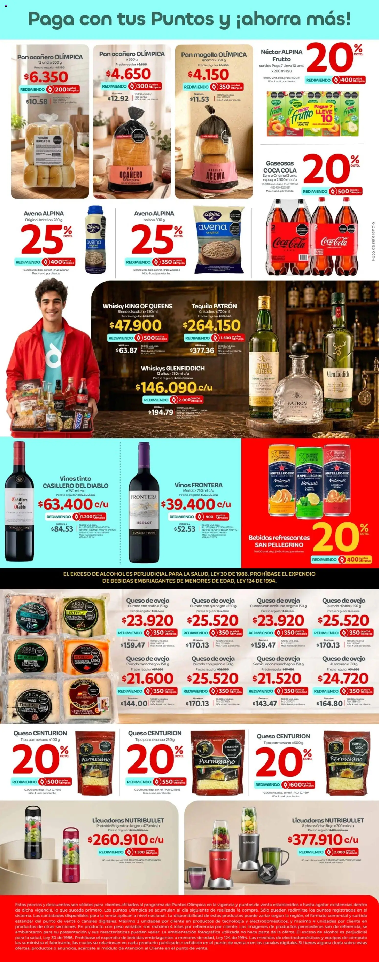 Olímpica revista - valida desde el 16/08/2026 | Página: 3 | Productos: Bebidas, Peso, Queso, Alcohol