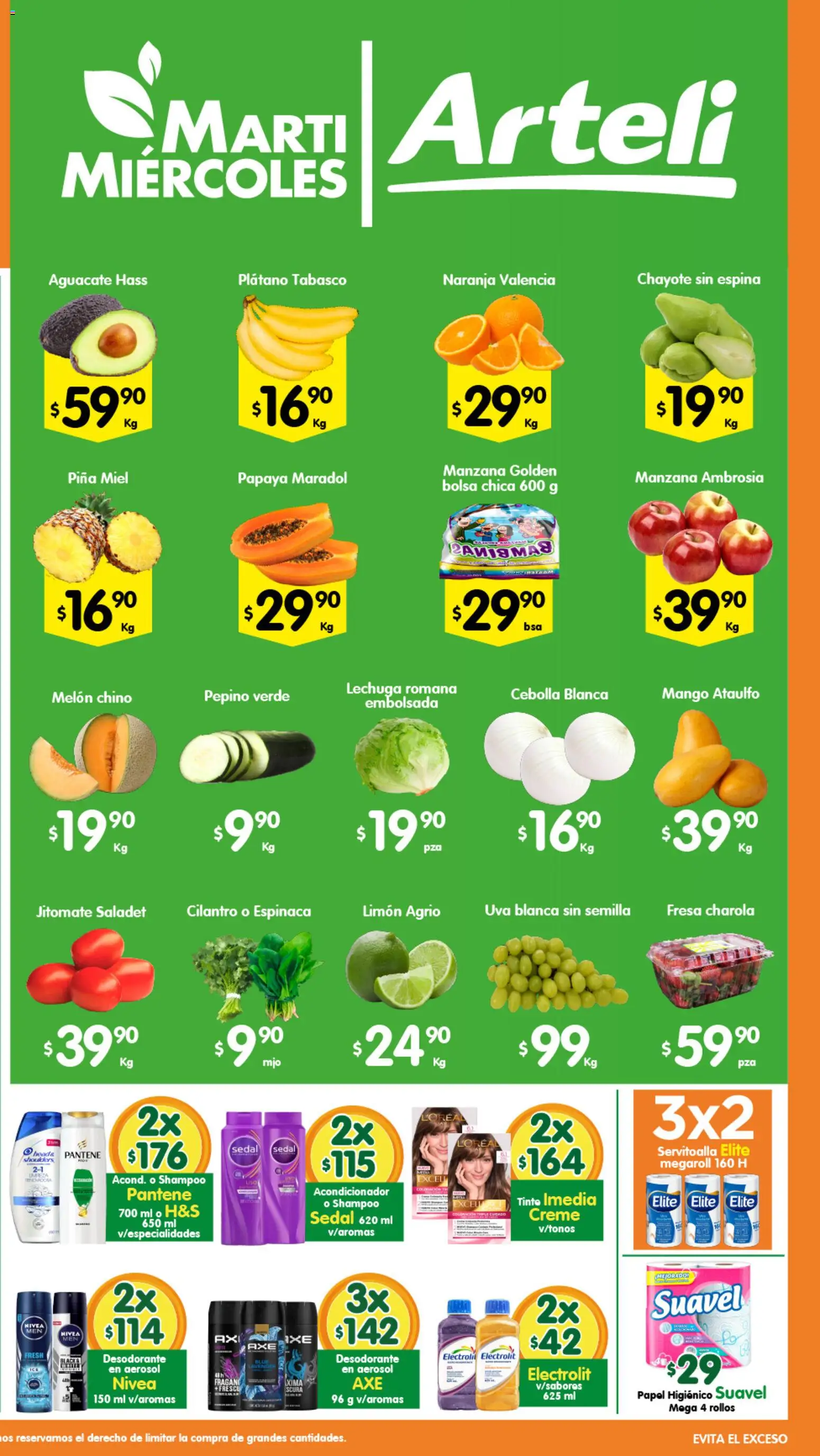 Nuevas ofertas de Arteli válidas en toda la República Mexicana desde el 26.05.2026. ¡Encuentra las mejores ofertas en Arteli folleto! | Página: 2 | Productos: Cebolla, Uva, Espinaca, Acondicionador