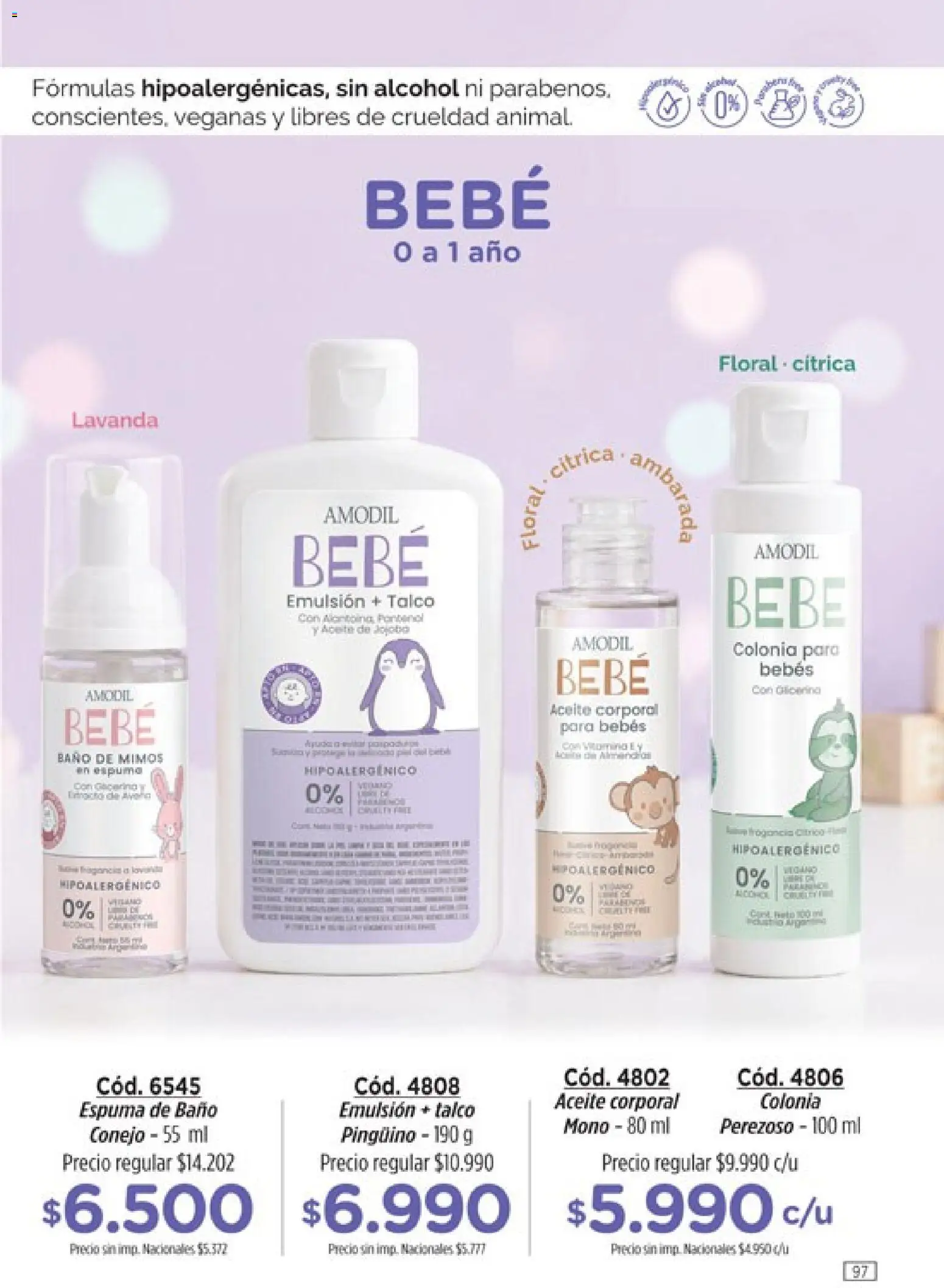 Catálogo Amodil Campaña 16 │ válido desde el 19/09/2026 | Página: 97 | Productos: Conejo, Baño, Espuma, Alcohol