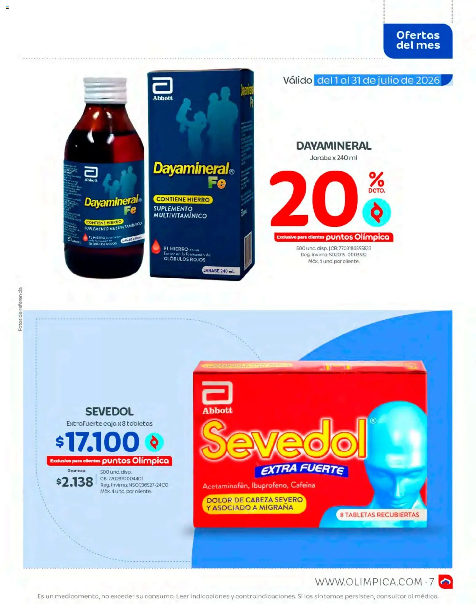 Olímpica revista - valida desde el 01/07/2026 | Página: 7 | Productos: Caja
