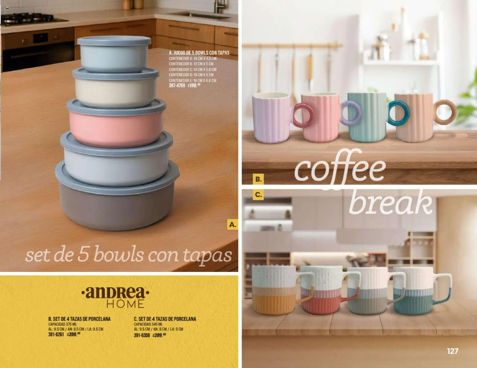 Nuevas ofertas de Andrea válidas en toda la República Mexicana desde el 25/01/2026. ¡Encuentra las mejores ofertas en Andrea catálogo Home! | Página: 127 | Productos: Juego, Contenedor