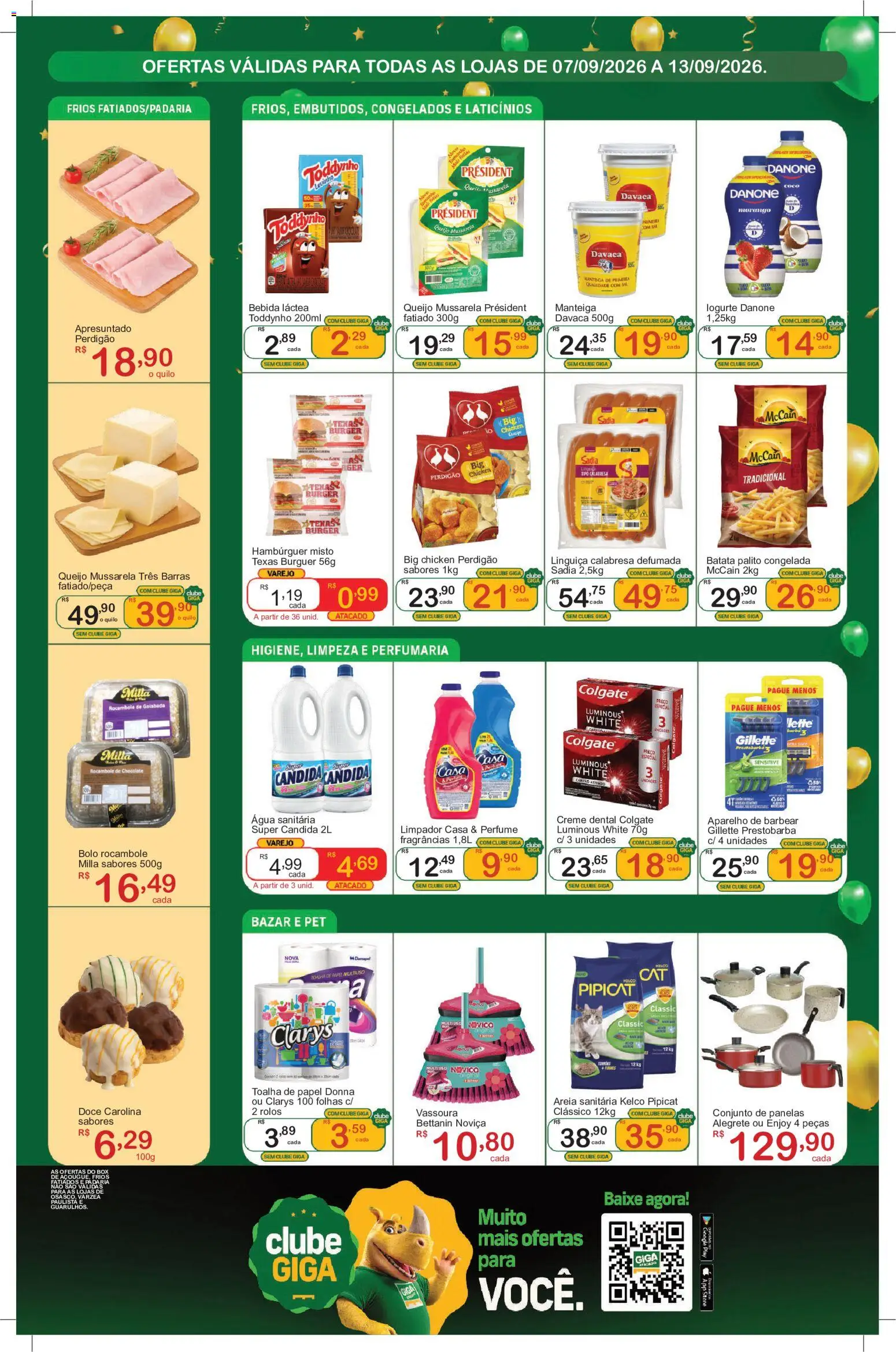 GIGA Atacado Folheto - válido de 07/09/2026 | Página: 3 | Produtos: Areia, Conjunto de panelas, Hambúrguer, Goiabada
