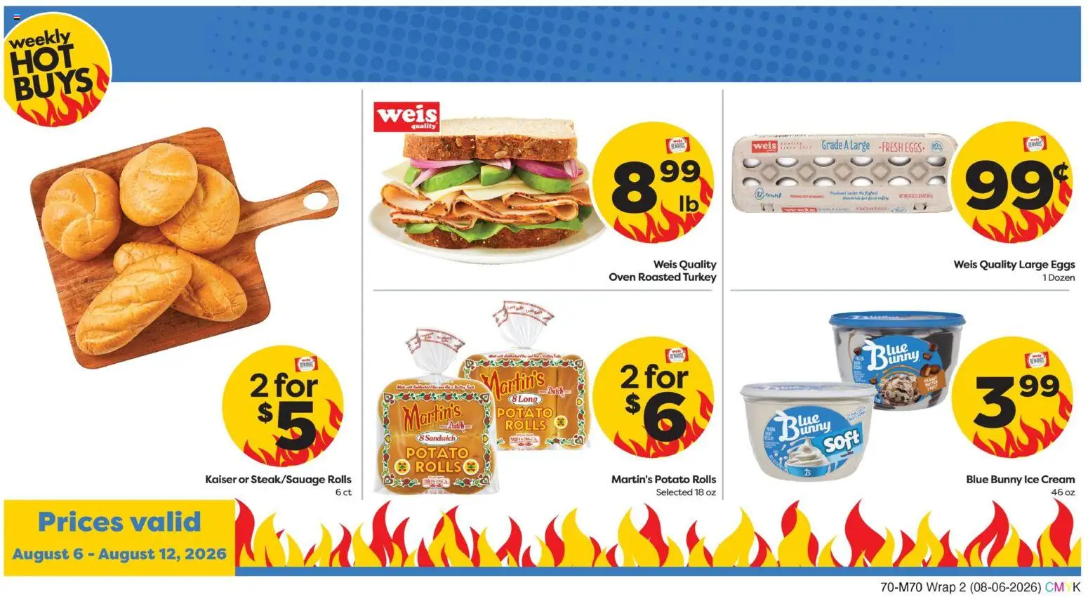 Weis Grand Opening - valid from 08/06/2026 | Page: 2 | Products: Turkey, Eggs, Ice cream, Oven
