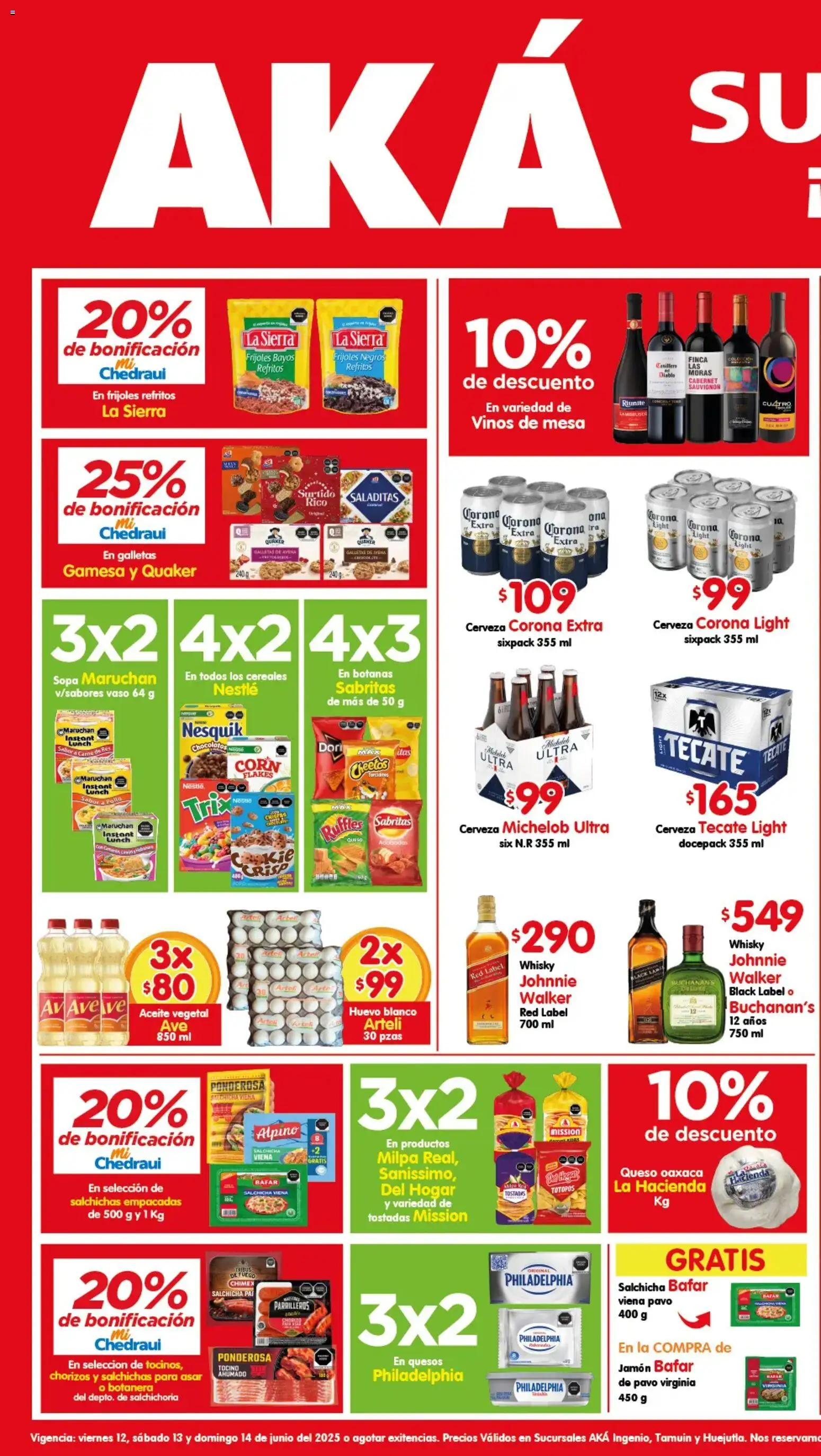 Nuevas ofertas de Arteli válidas en toda la República Mexicana desde el 12/06/2026. ¡Encuentra las mejores ofertas en Arteli folleto Aká Superbodegas Foraneas! | Página: 1 | Productos: Pollo, Huevo, Aceite, Jamón