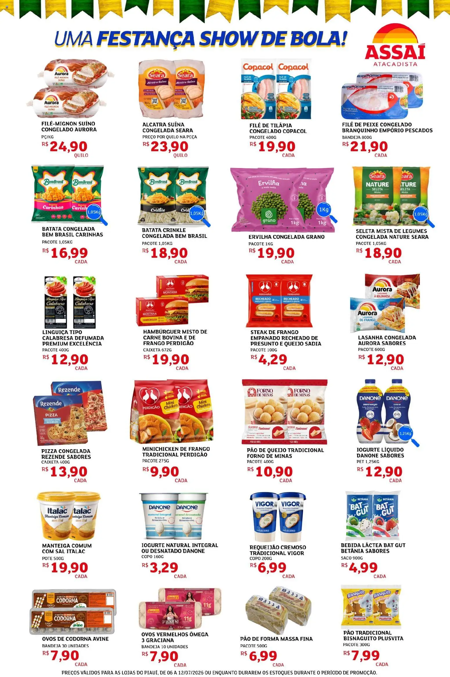 Assaí Atacadista Folheto - válido de 06/07/2026 | Página: 3 | Produtos: Forno, Pão, Pizza, Hambúrguer