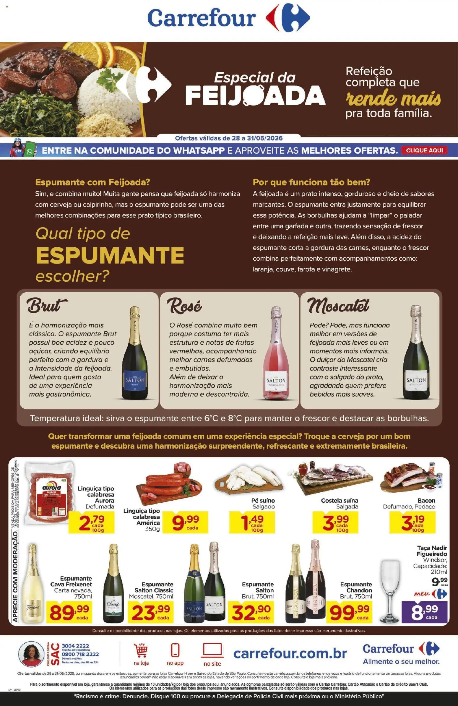 Carrefour Folheto - válido de 28.05.2026 | Página: 1 | Produtos: Espumante, Linguiça, Cerveja, Farofa