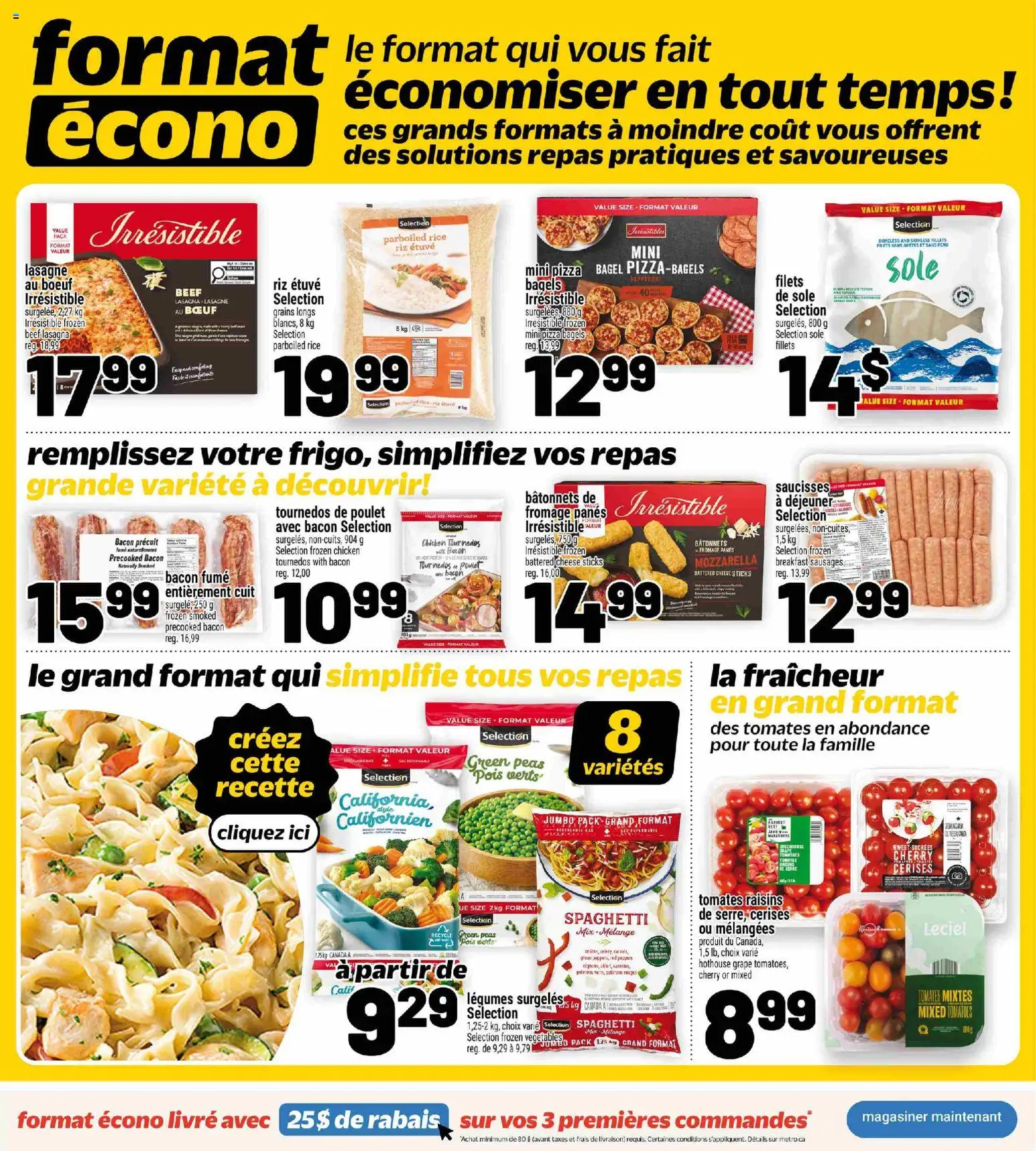 Metro flyer valid from Sep 24, 2026 | Page: 4 | Products: Frozen chicken, Mozzarella, Legumes, Tomatoes