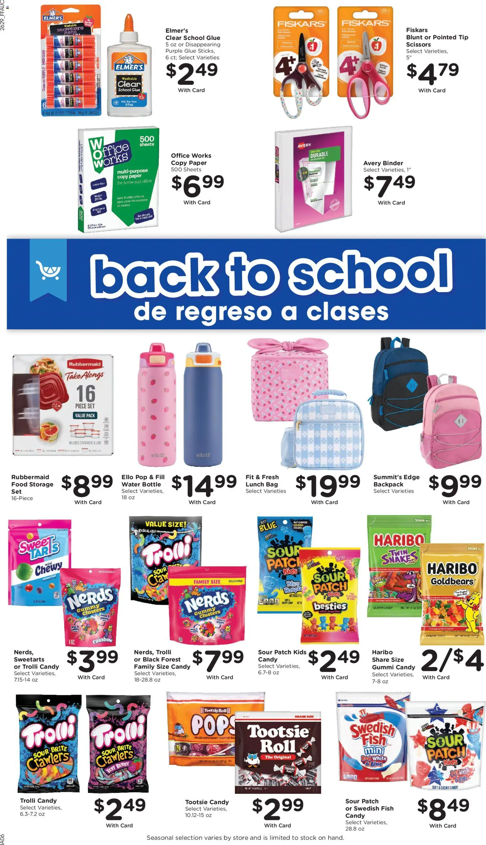 Fry's Food Weekly Ad - valid from 08/19/2026 | Page: 14 | Products: Candy, Fish, Water, Backpack