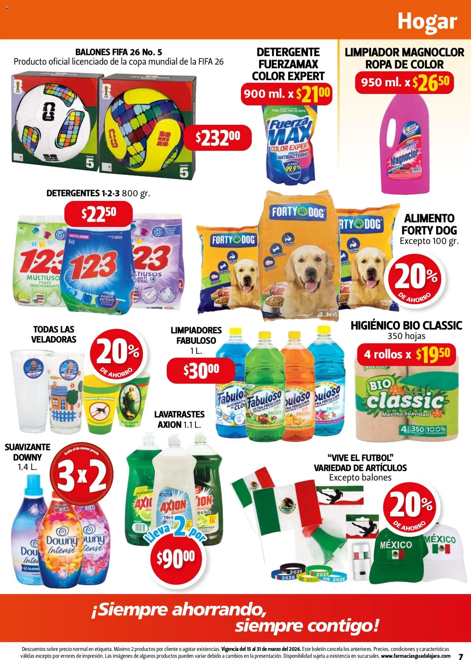 Nuevas ofertas de Farmacia Guadalajara válidas en toda la República Mexicana desde el 15.03.2026. ¡Encuentra las mejores ofertas en Farmacia Guadalajara catálogo! | Página: 7 | Productos: Detergente, Col, Limpiador, Ropa