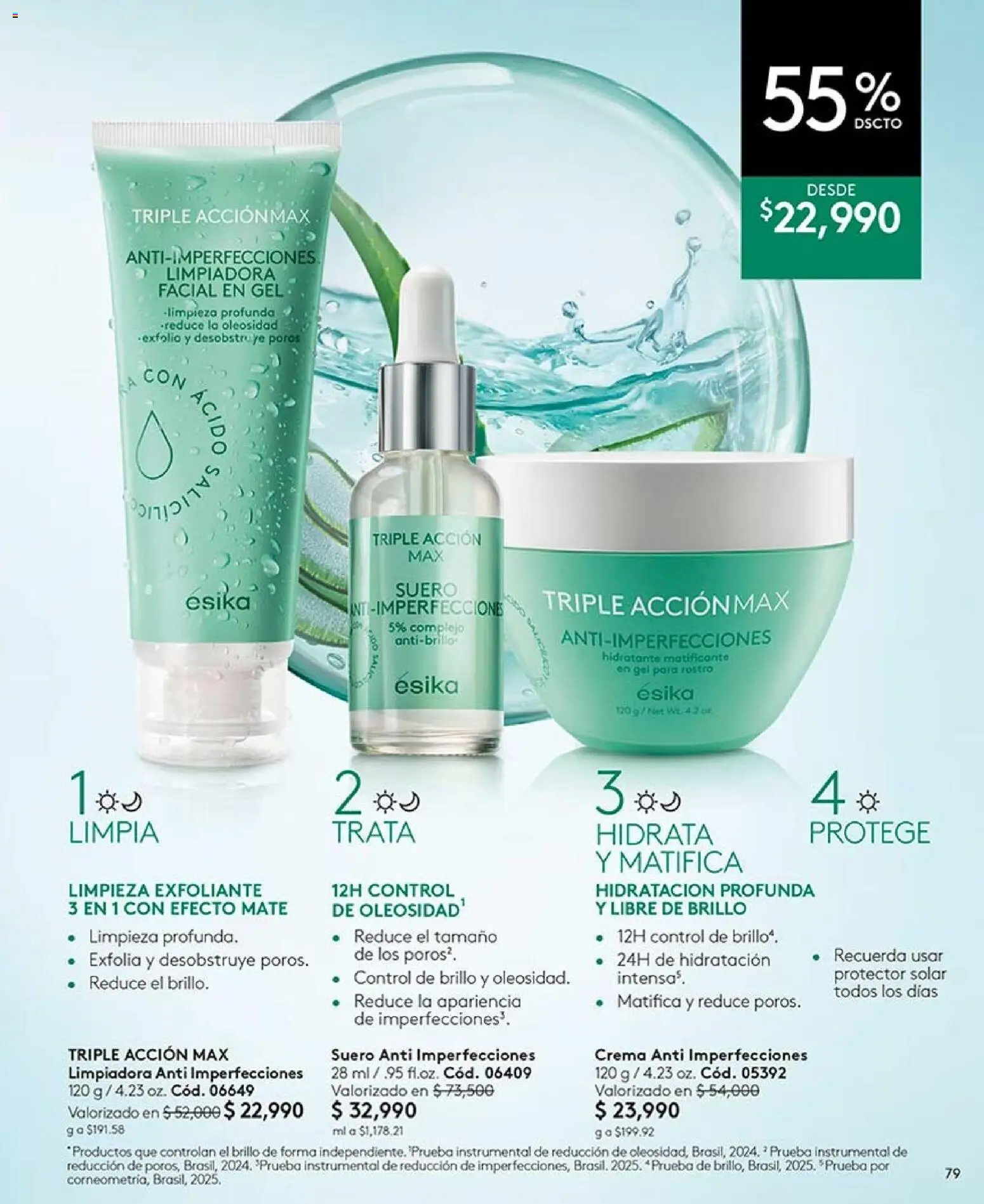 Ésika revista - valida desde el 07/08/2026 | Página: 79 | Productos: Crema, Brillo, Protector solar
